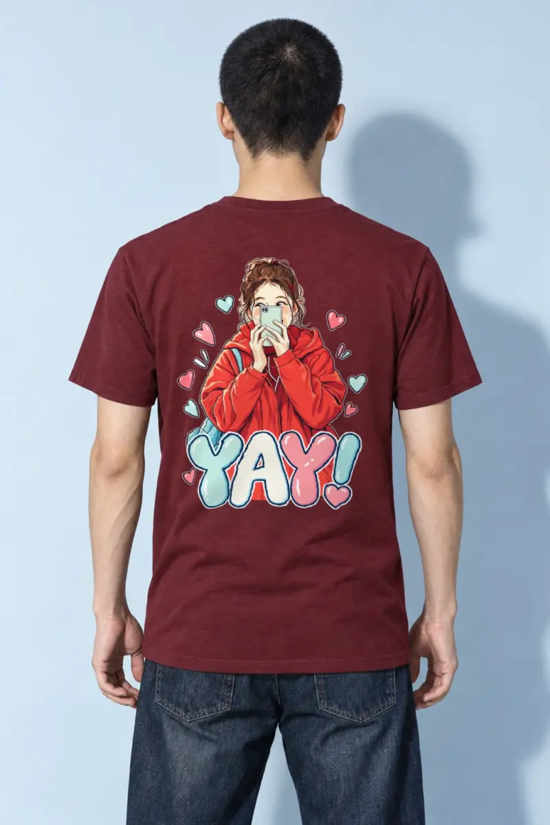 "Yay Selfie" Heavyweight Unisex Crewneck T-shirt | Gildan 5000
