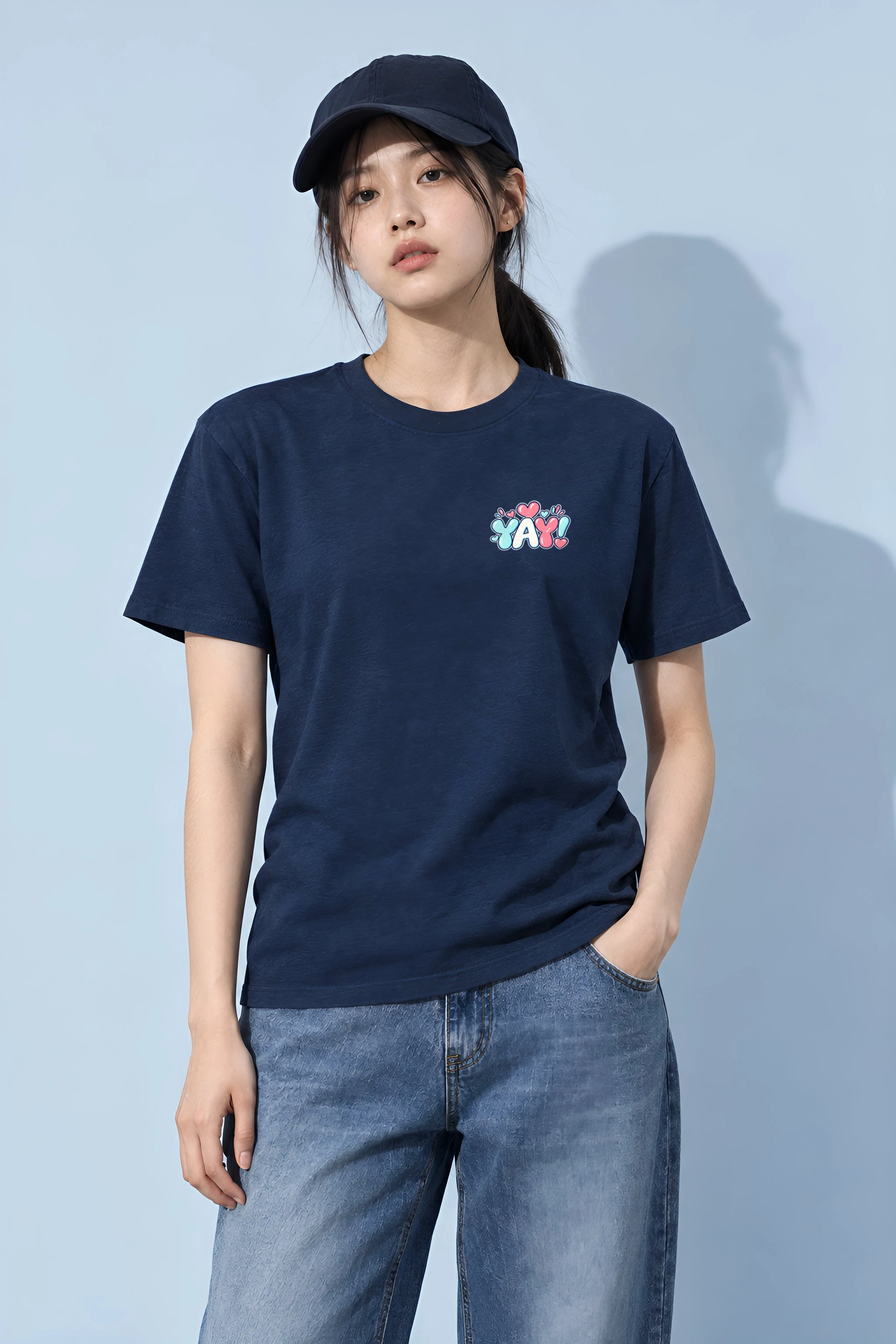 "Yay Selfie" Heavyweight Unisex Crewneck T-shirt