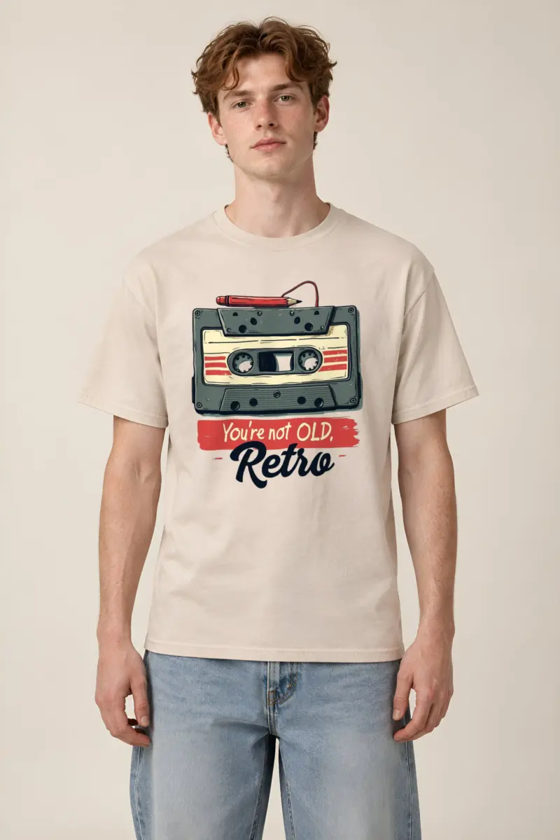 "You're Not Old, Retro" Heavyweight Unisex Crewneck T-shirt