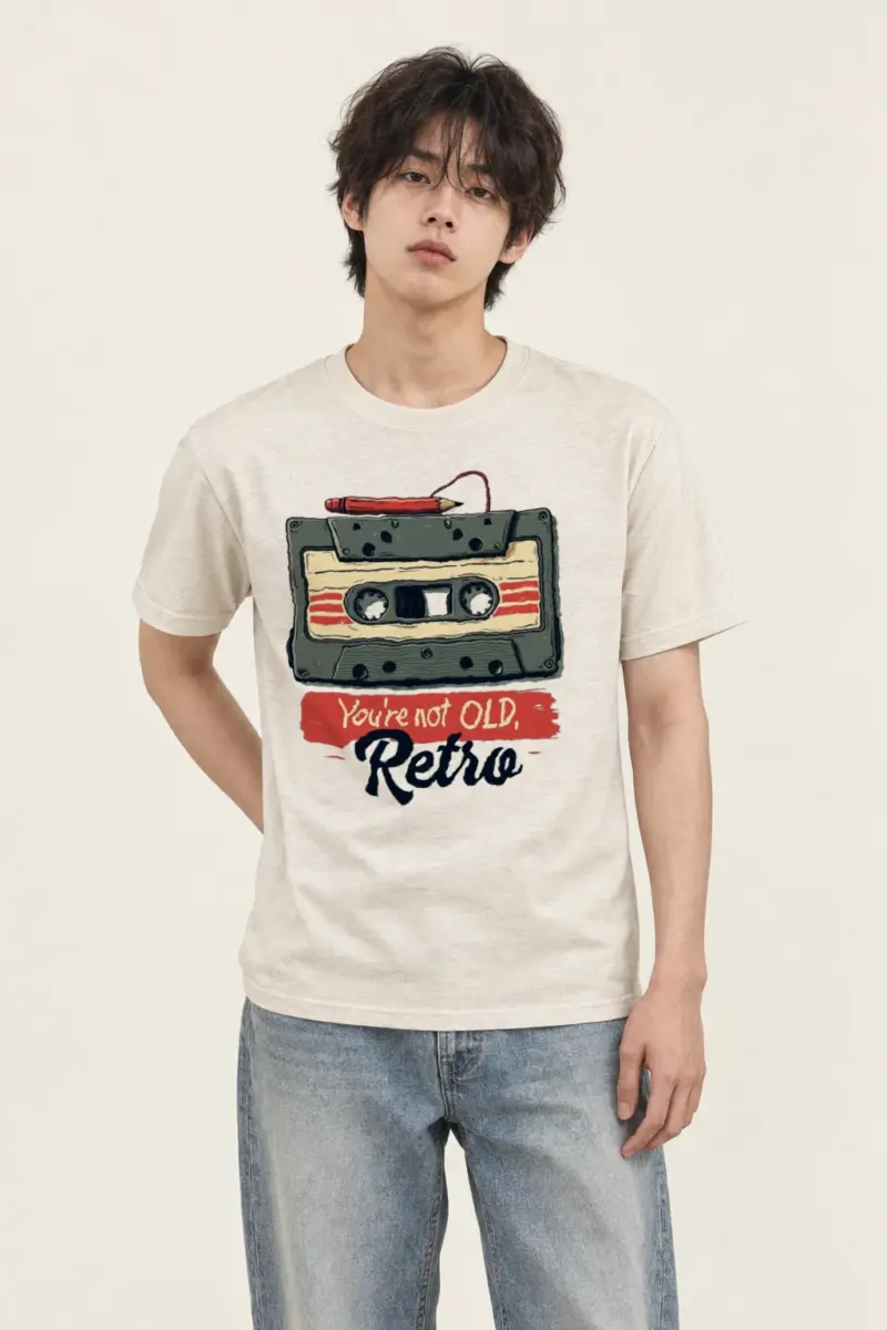 "You're Not Old, Retro" Heavyweight Unisex Crewneck T-shirt