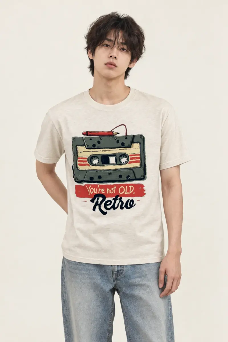 "You're Not Old, Retro" Heavyweight Unisex Crewneck T-shirt