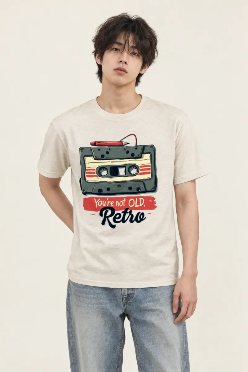 "You're Not Old, Retro" Heavyweight Unisex Crewneck T-shirt
