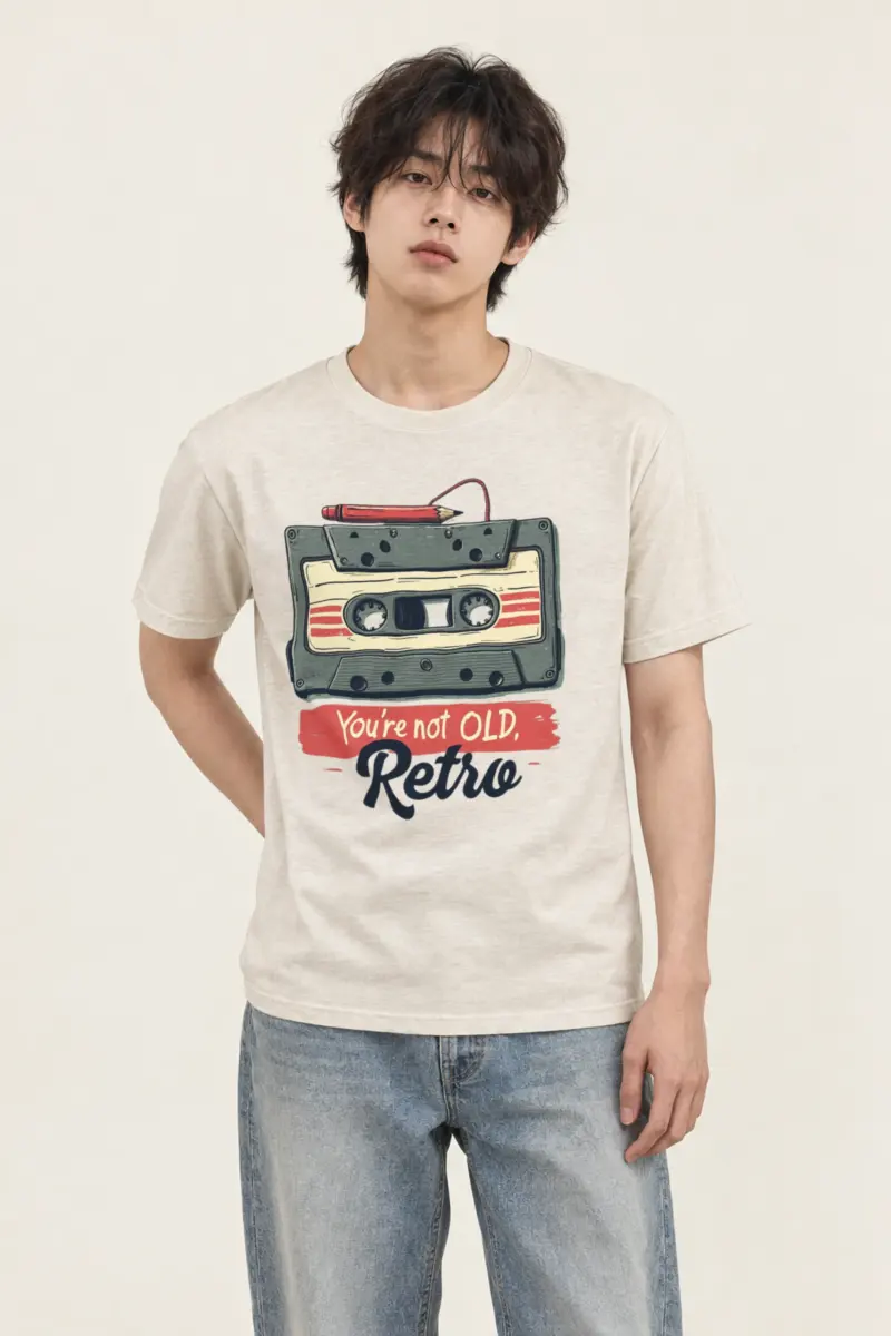 "You're Not Old, Retro" Heavyweight Unisex Crewneck T-shirt