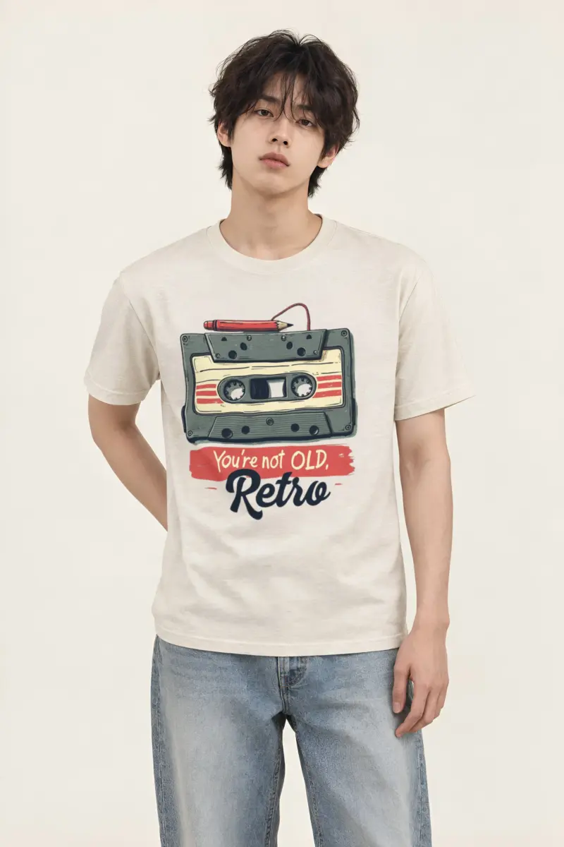 "You're Not Old, Retro" Heavyweight Unisex Crewneck T-shirt