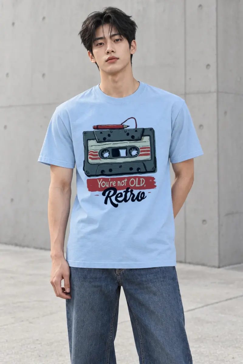 "You're Not Old, Retro" Heavyweight Unisex Crewneck T-shirt | Gildan 5000