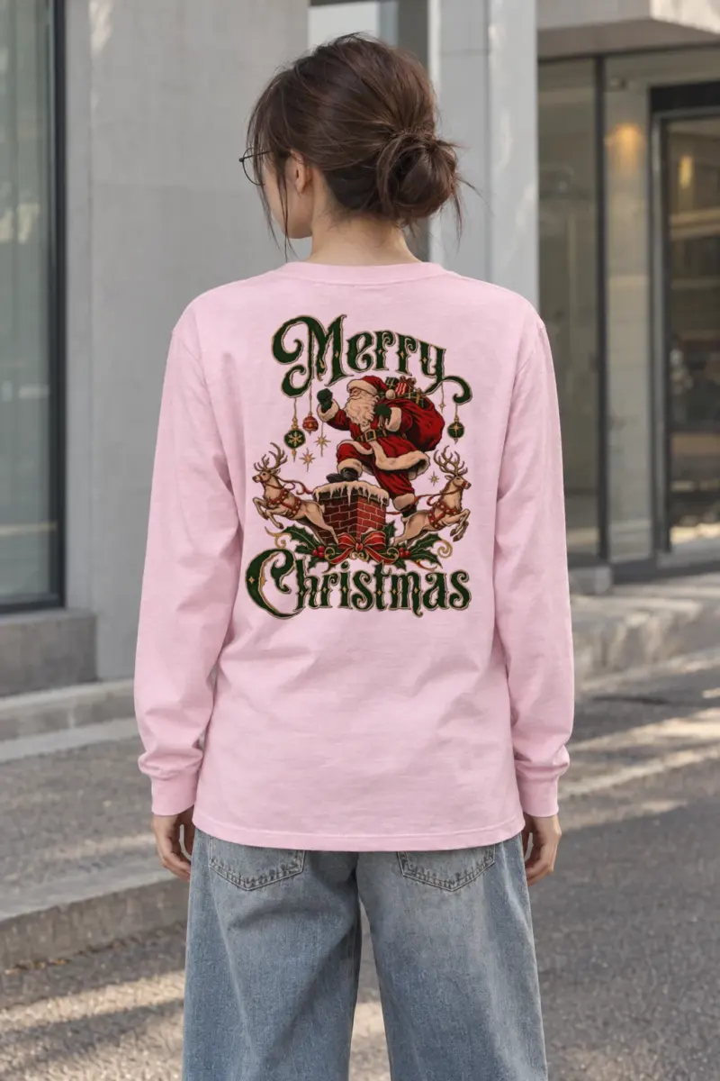 "Yuletide Rooftop Ride" Unisex Longsleeve T-shirt | Gildan 2400