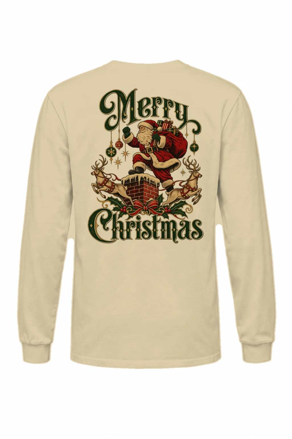 "Yuletide Rooftop Ride" Unisex Longsleeve T-shirt | Gildan 2400