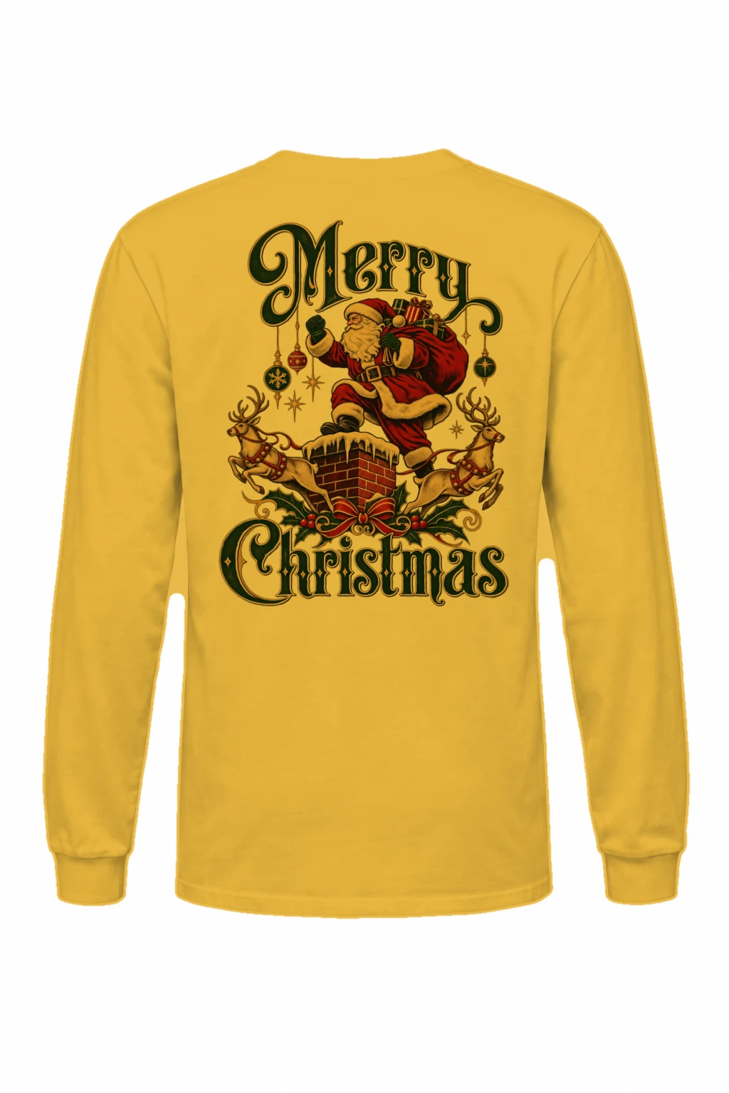 "Yuletide Rooftop Ride" Unisex Longsleeve T-shirt | Gildan 2400