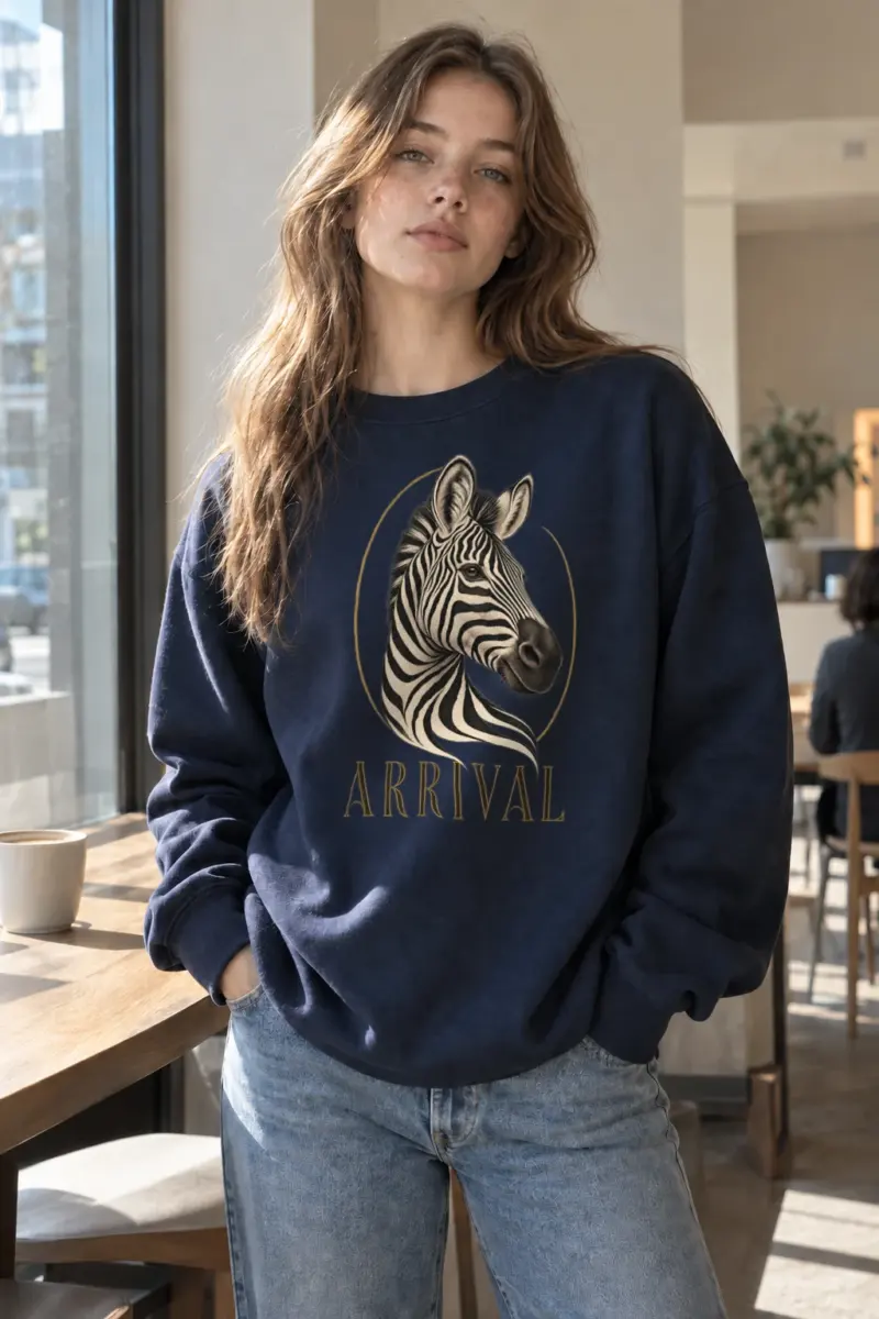 "Zebra Arrival" Heavy Blend Unisex Crewneck Sweatshirt | Gildan 18000