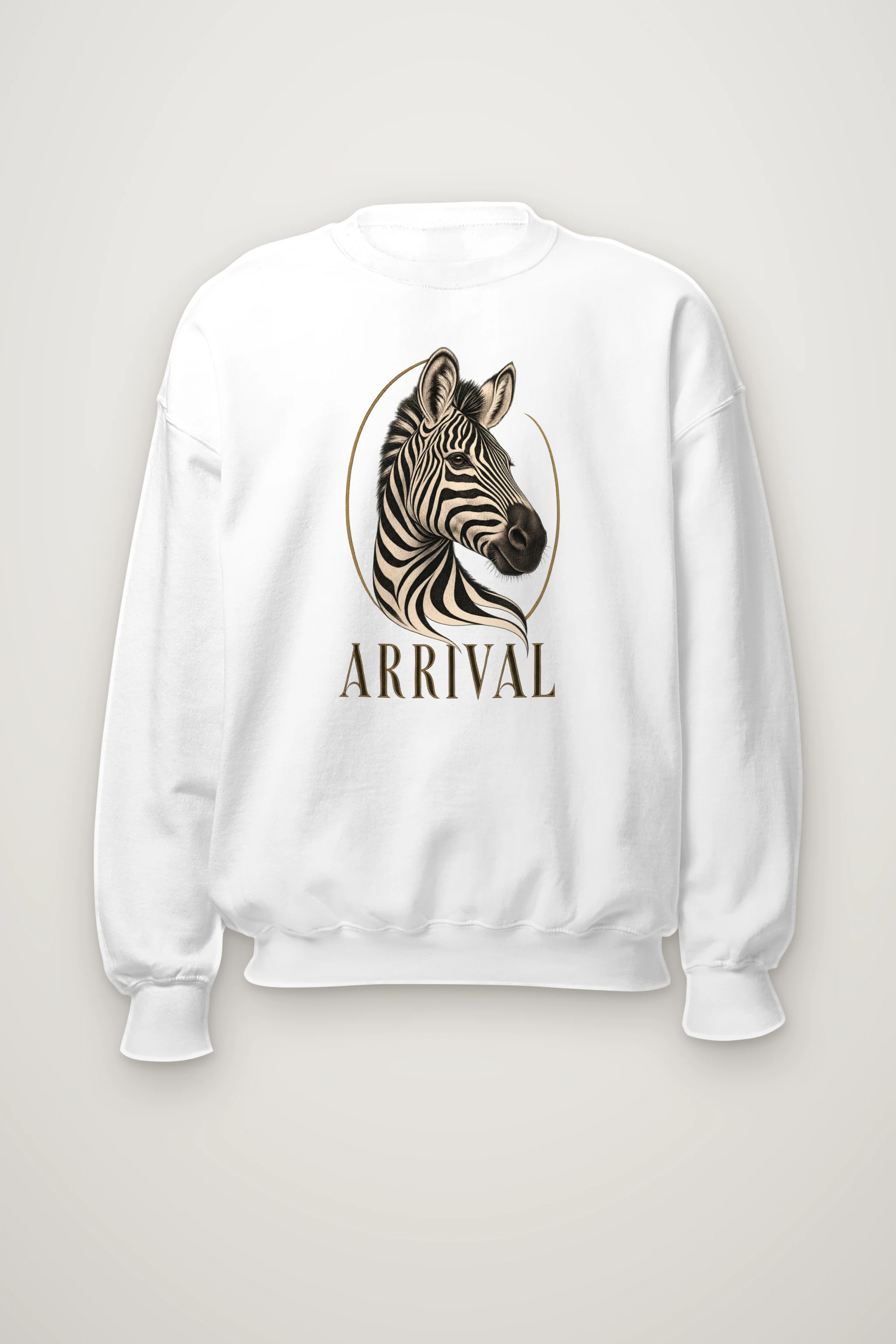 "Zebra Arrival" Heavy Blend Unisex Crewneck Sweatshirt