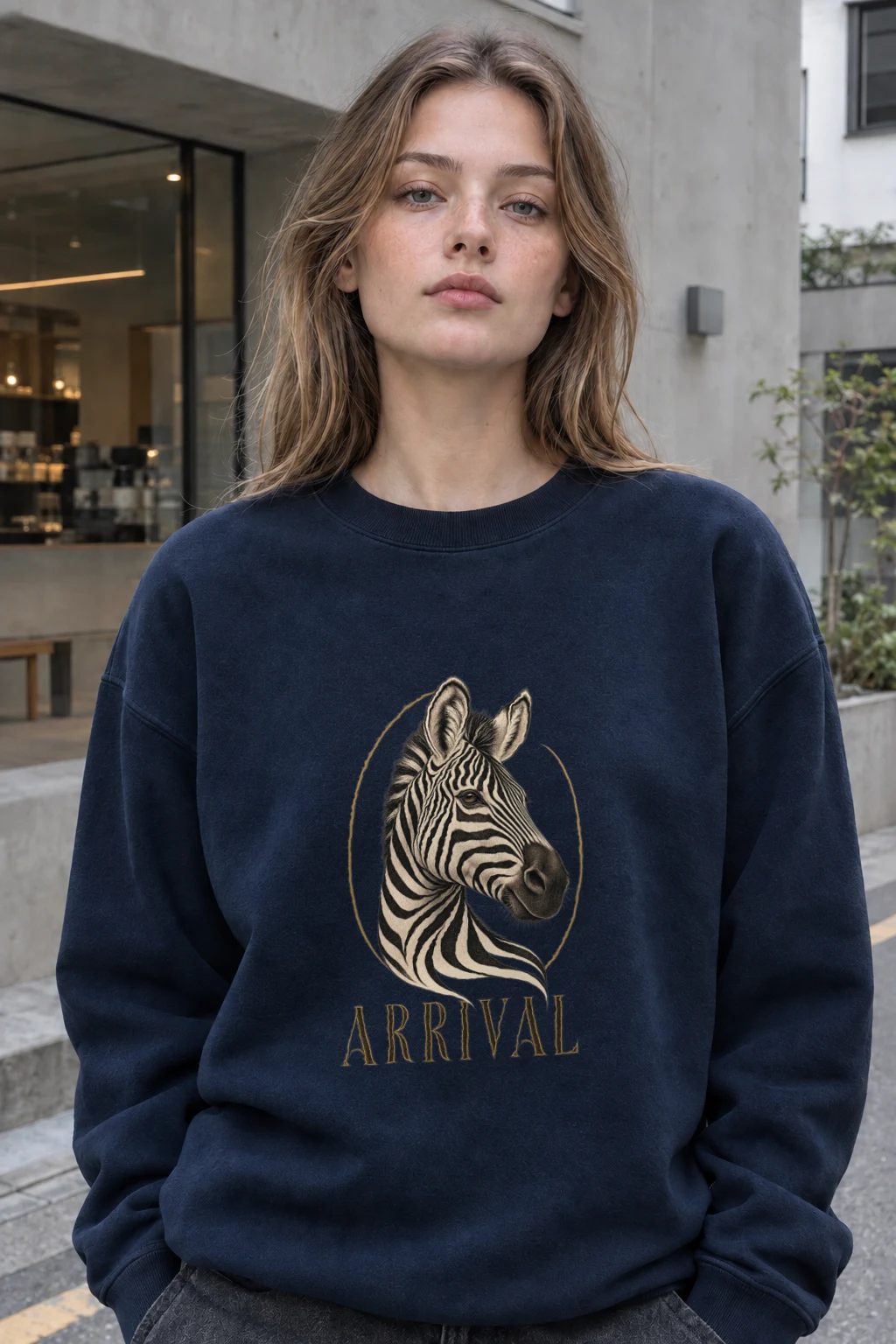 "Zebra Arrival" Heavy Blend Unisex Crewneck Sweatshirt | Gildan 18000