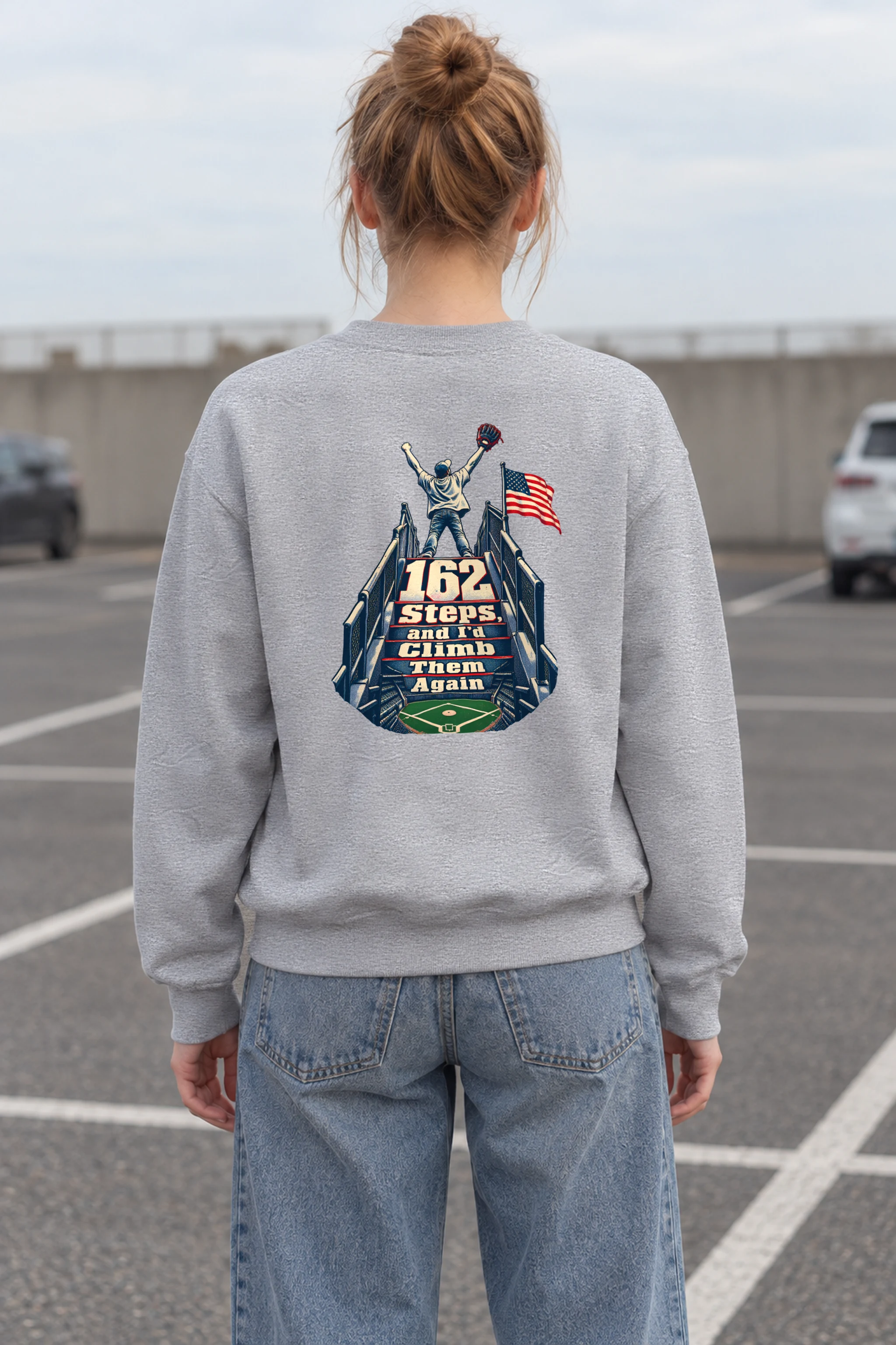"162 Steps, and I'd Climb Them Again" Heavy Blend Unisex Crewneck Sweatshirt