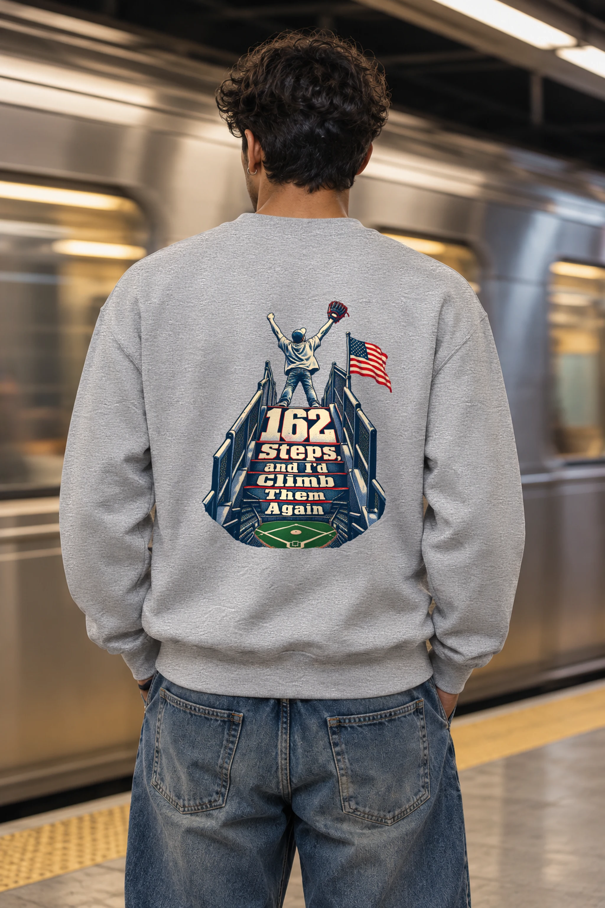 "162 Steps, and I'd Climb Them Again" Heavy Blend Unisex Crewneck Sweatshirt