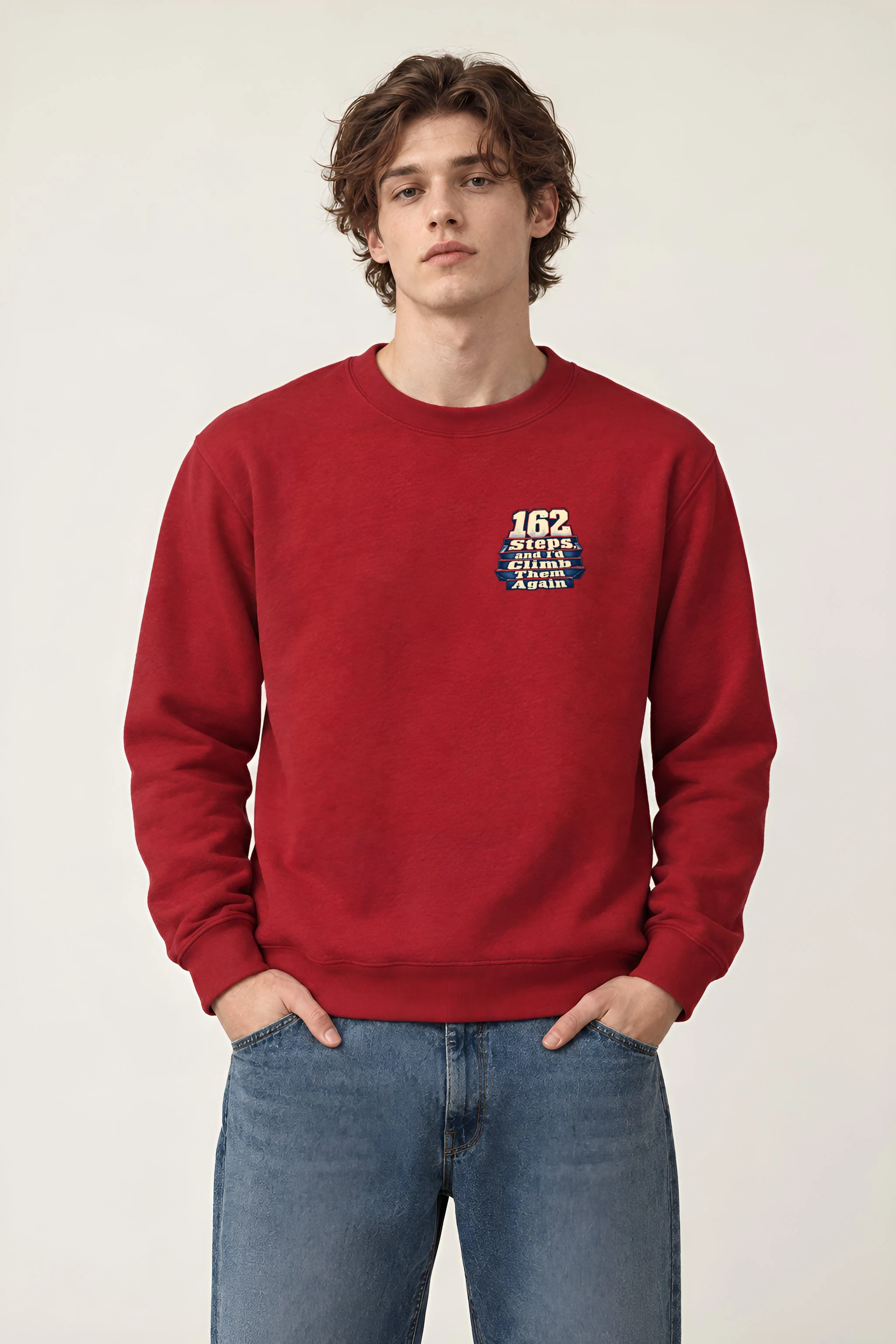 "162 Steps, and I'd Climb Them Again" Heavy Blend Unisex Crewneck Sweatshirt