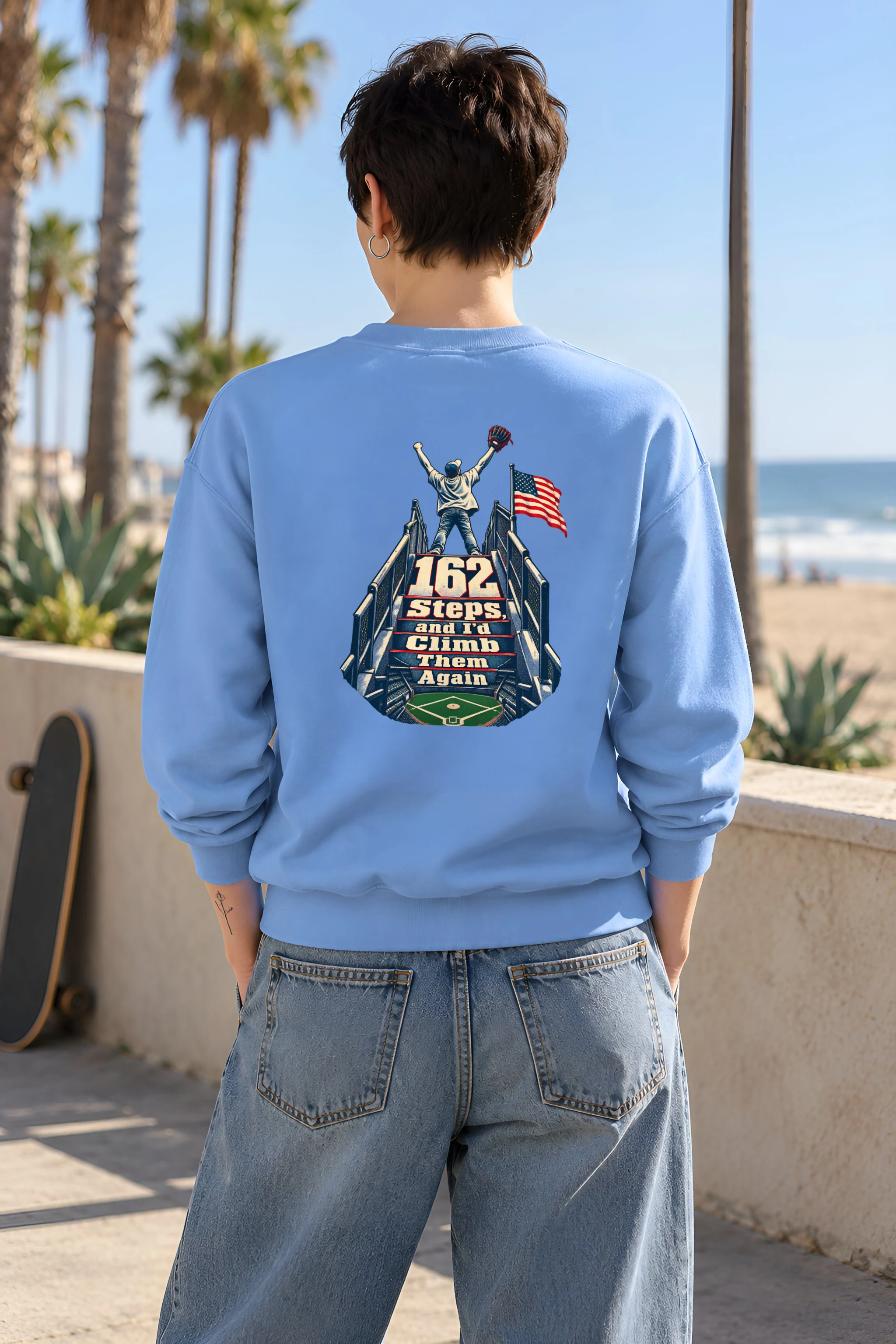 "162 Steps, and I'd Climb Them Again" Heavy Blend Unisex Crewneck Sweatshirt