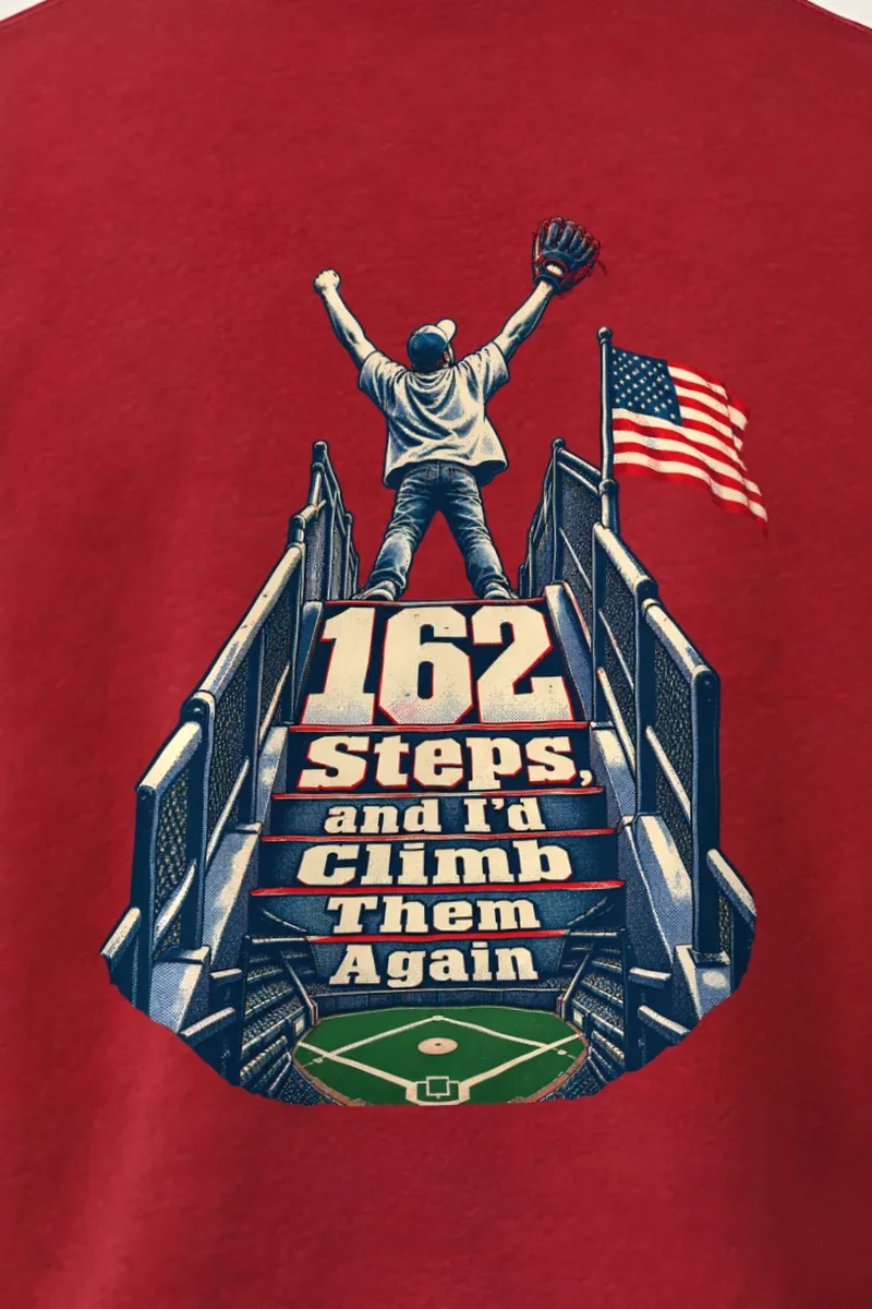 "162 Steps, and I’d Climb Them Again" Heavy Blend Unisex Crewneck Sweatshirt - the graphic up close