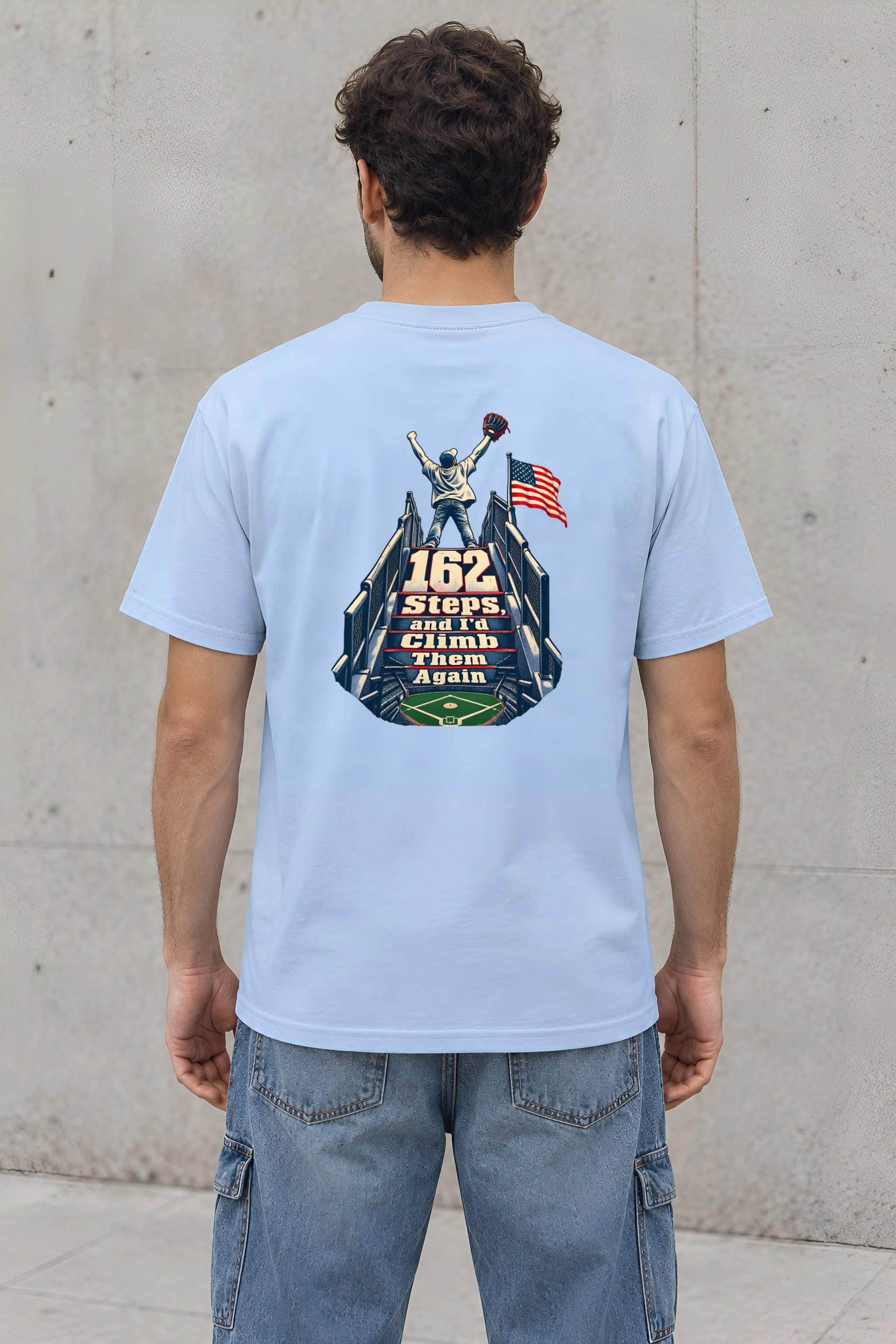 "162 Steps Baseball Fan" Heavyweight Unisex Crewneck T-shirt