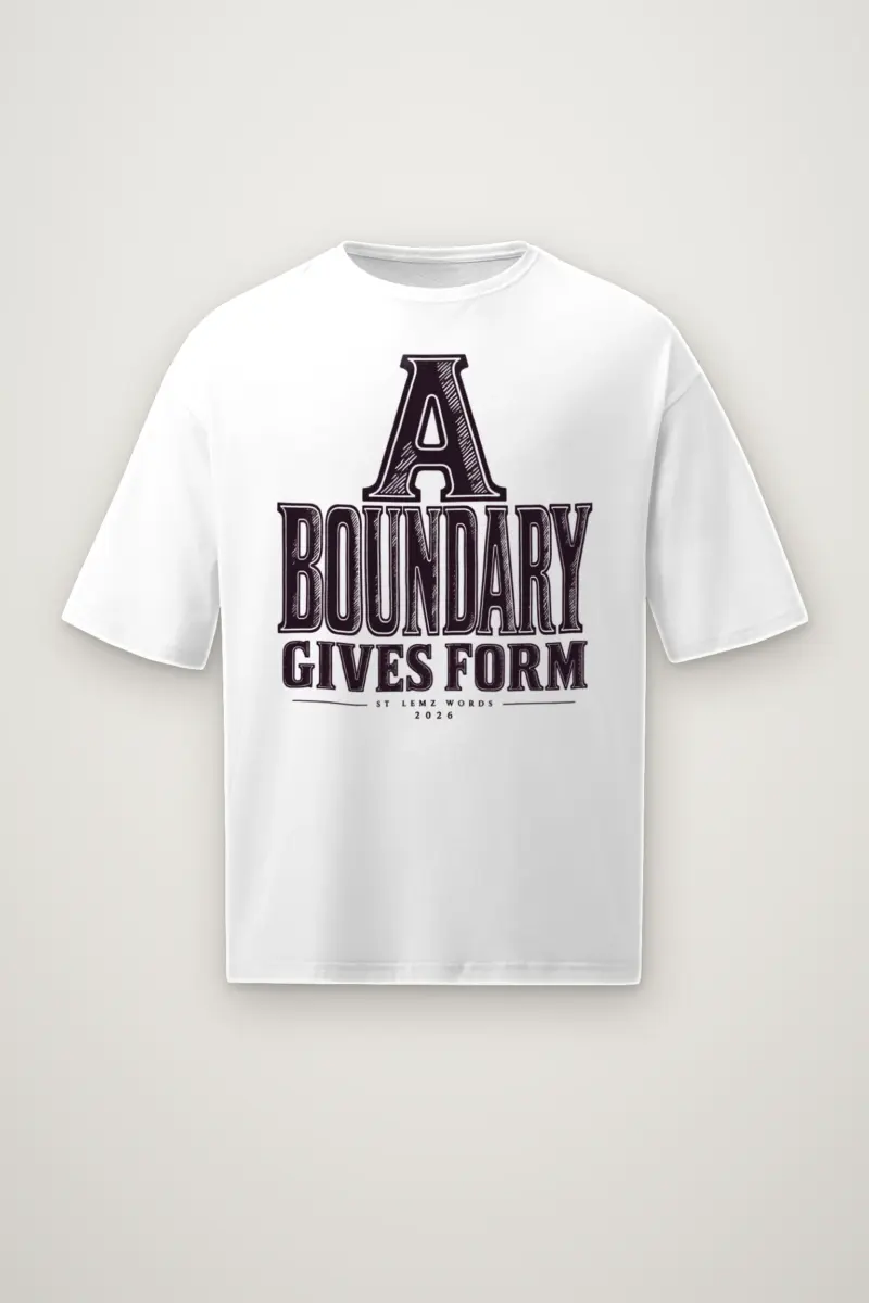 "A Boundary Gives Form" Men's Oversized Heavyweight Crewneck T-Shirt