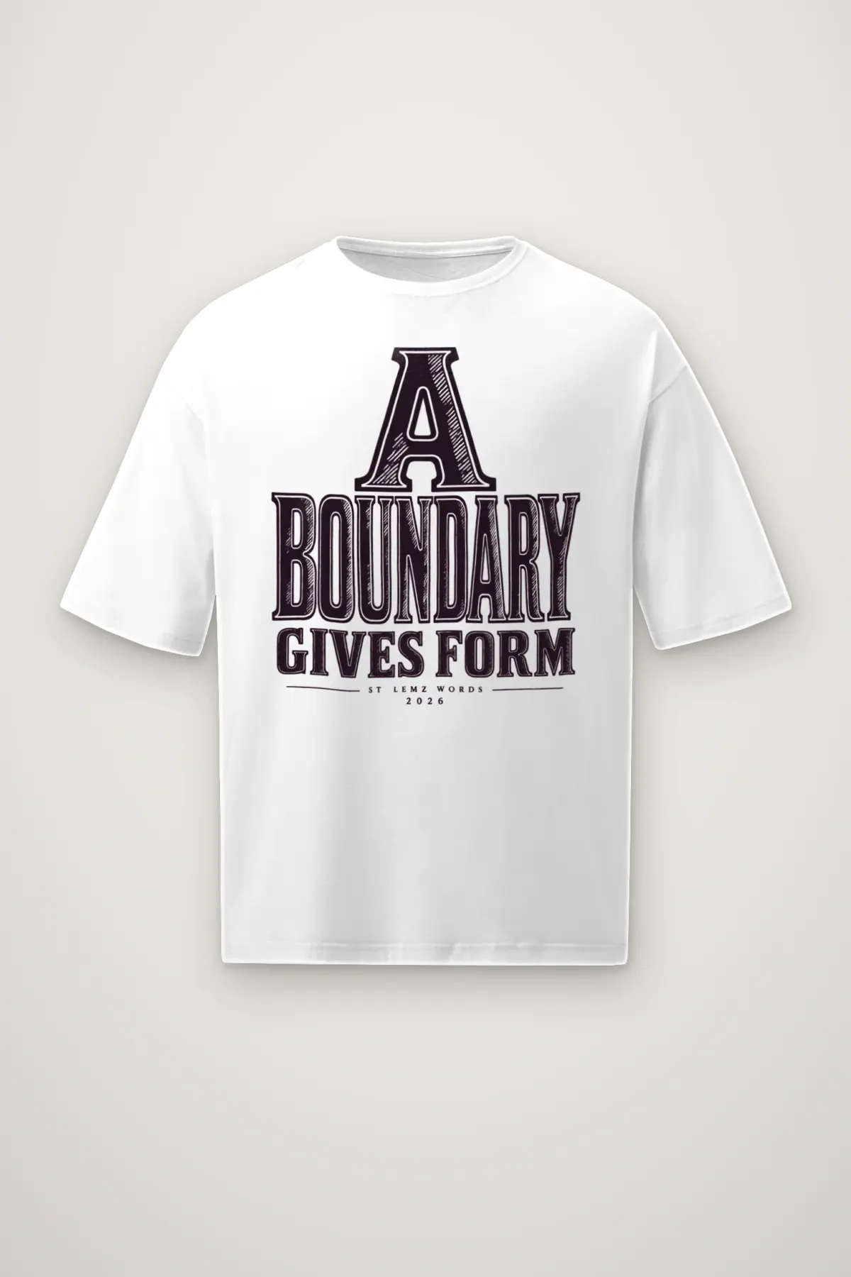 "A Boundary Gives Form" Men's Oversized Heavyweight Crewneck T-Shirt