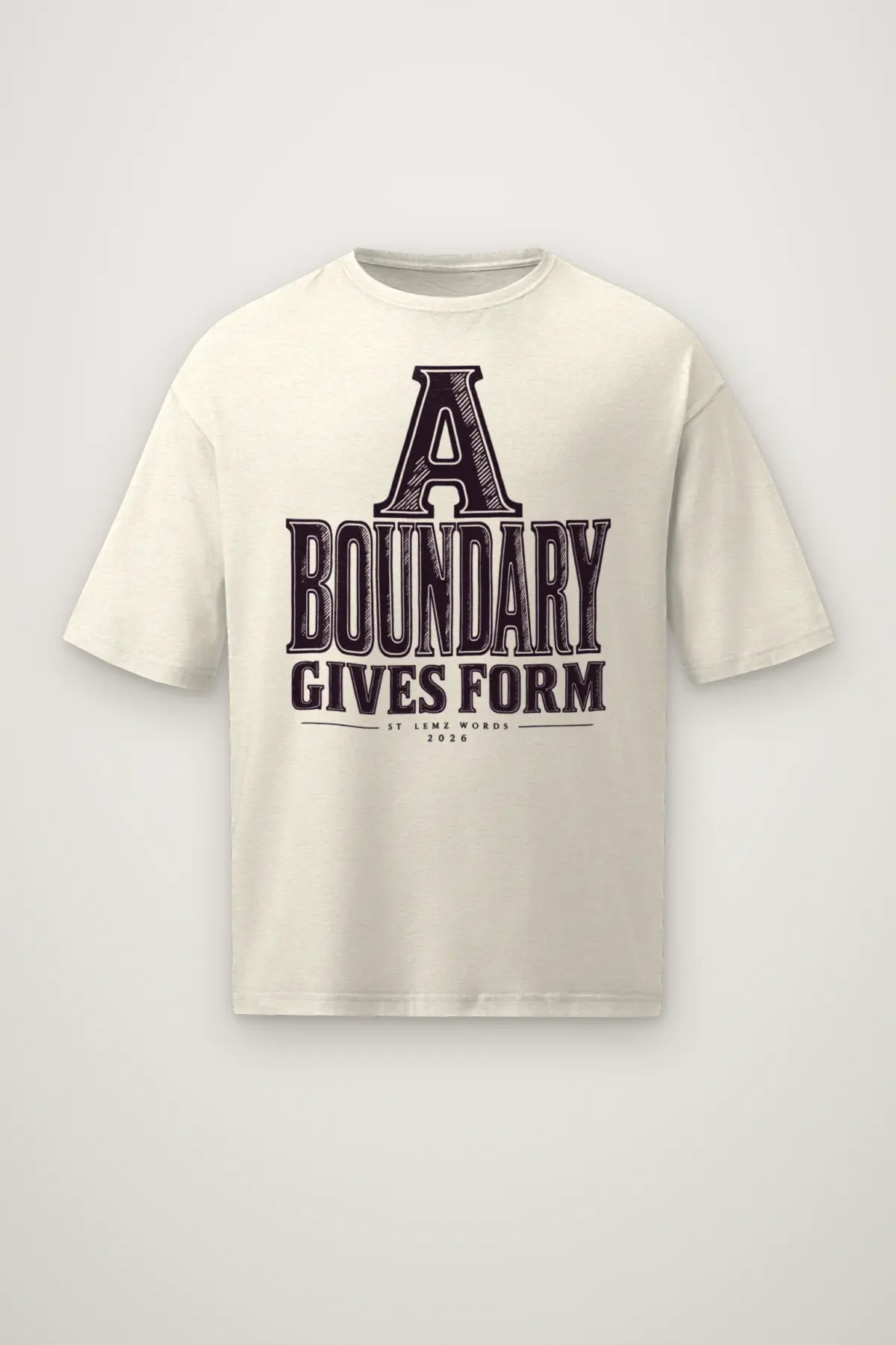 "A Boundary Gives Form" Men's Oversized Heavyweight Crewneck T-Shirt