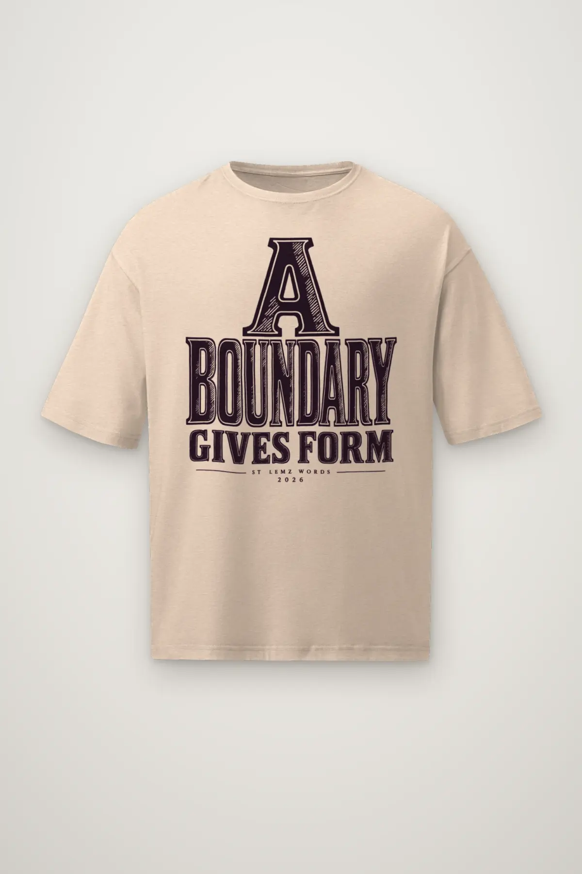 "A Boundary Gives Form" Men's Oversized Heavyweight Crewneck T-Shirt