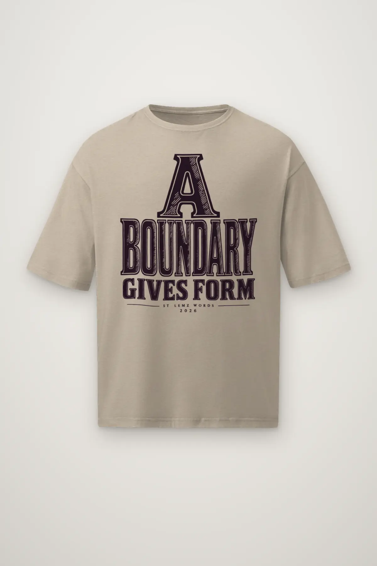 "A Boundary Gives Form" Men's Oversized Heavyweight Crewneck T-Shirt
