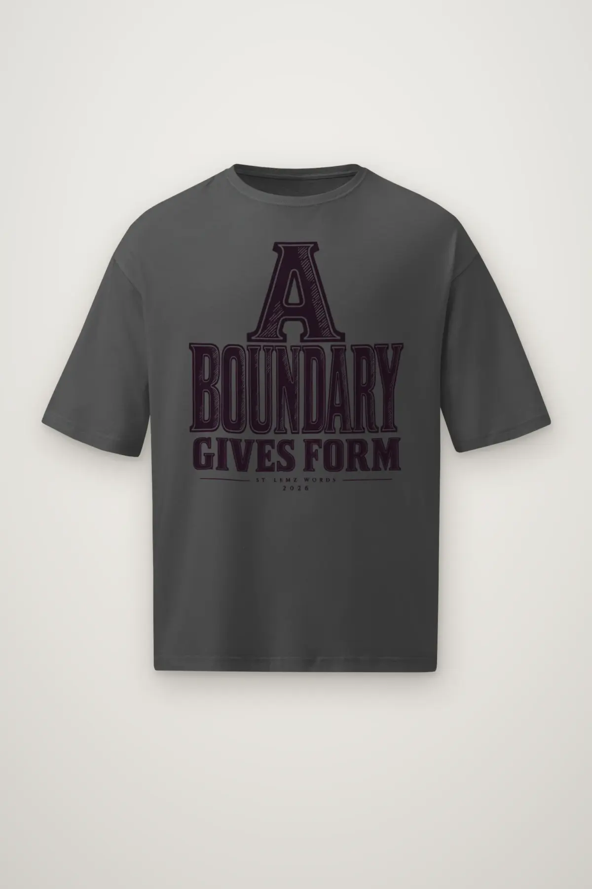 "A Boundary Gives Form" Men's Oversized Heavyweight Crewneck T-Shirt