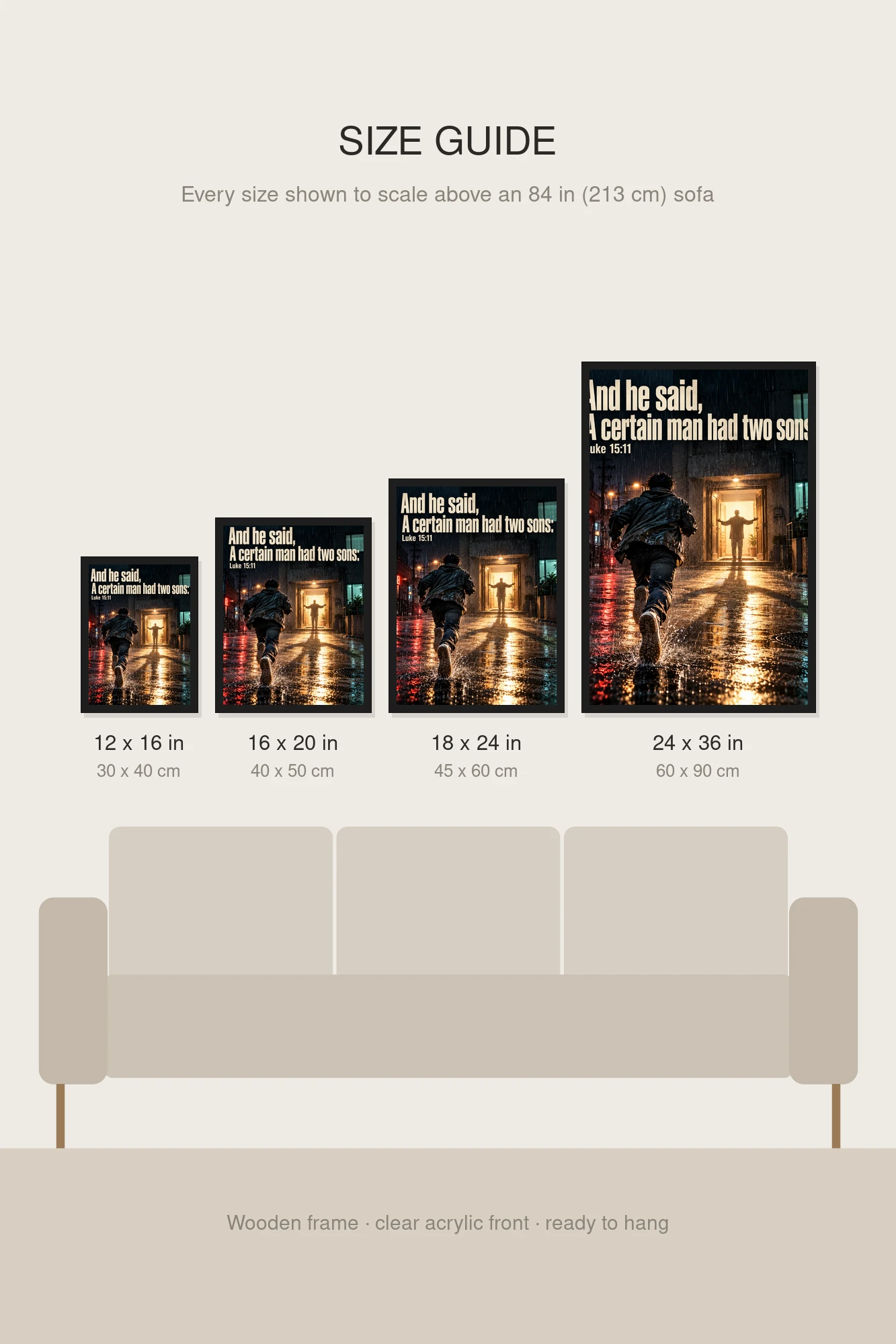 "A Certain Man Had Two Sons" Premium Wooden Framed Poster