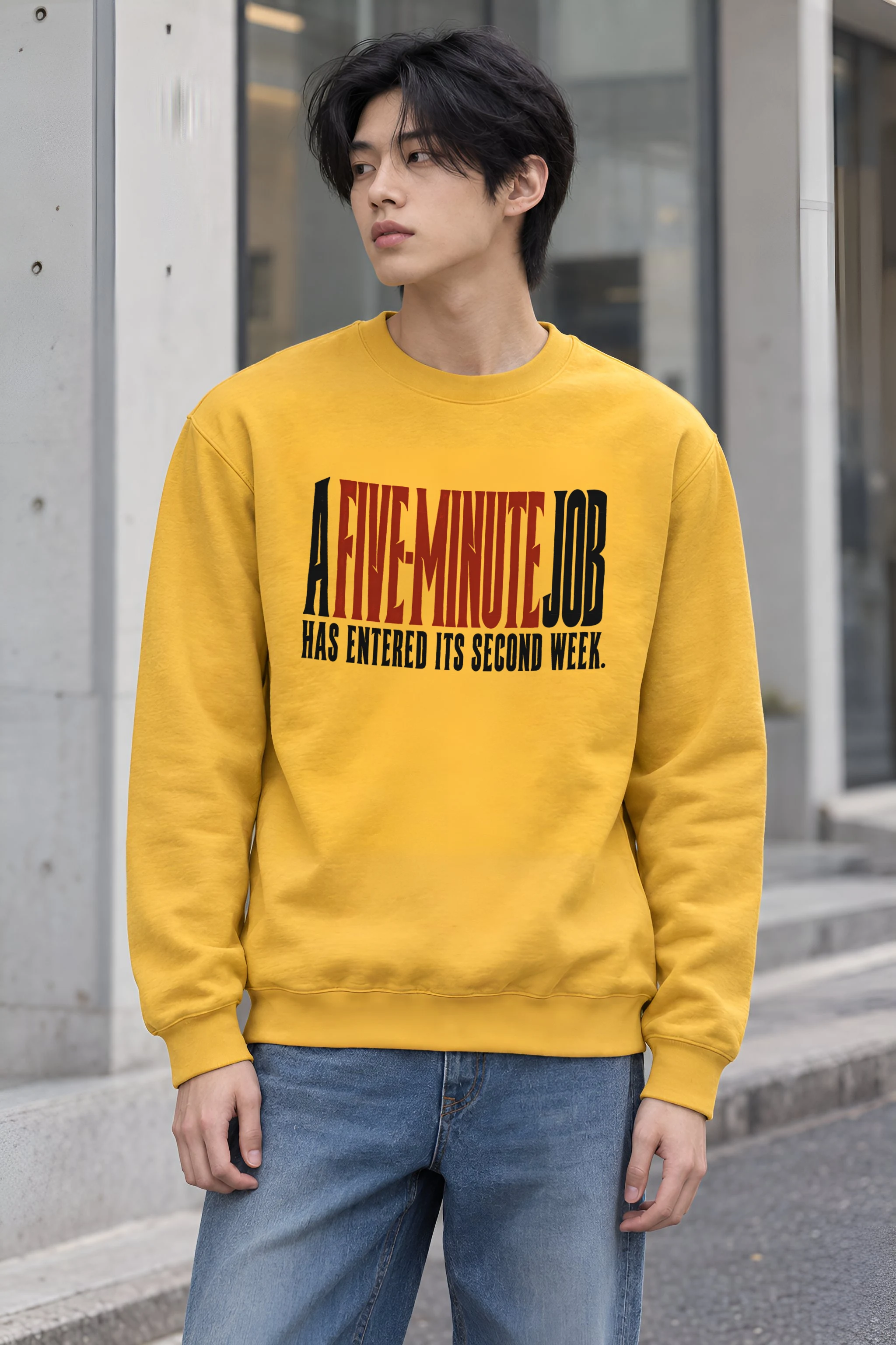 "A Five-Minute Job" Heavy Blend Unisex Crewneck Sweatshirt