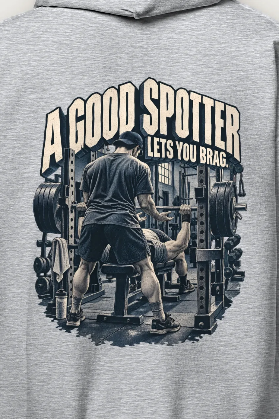 "A Good Spotter" Heavy Blend Unisex Pullover Hoodie - the graphic up close