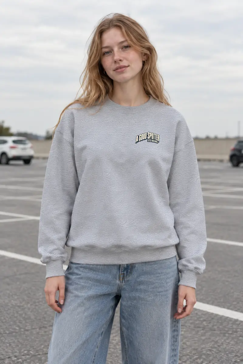 "A Good Spotter Lets You Brag" Heavy Blend Unisex Crewneck Sweatshirt