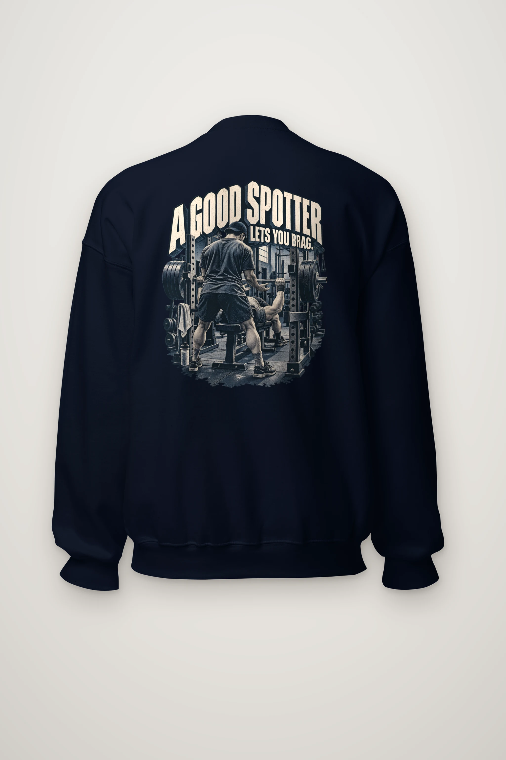 "A Good Spotter Lets You Brag" Heavy Blend Unisex Crewneck Sweatshirt