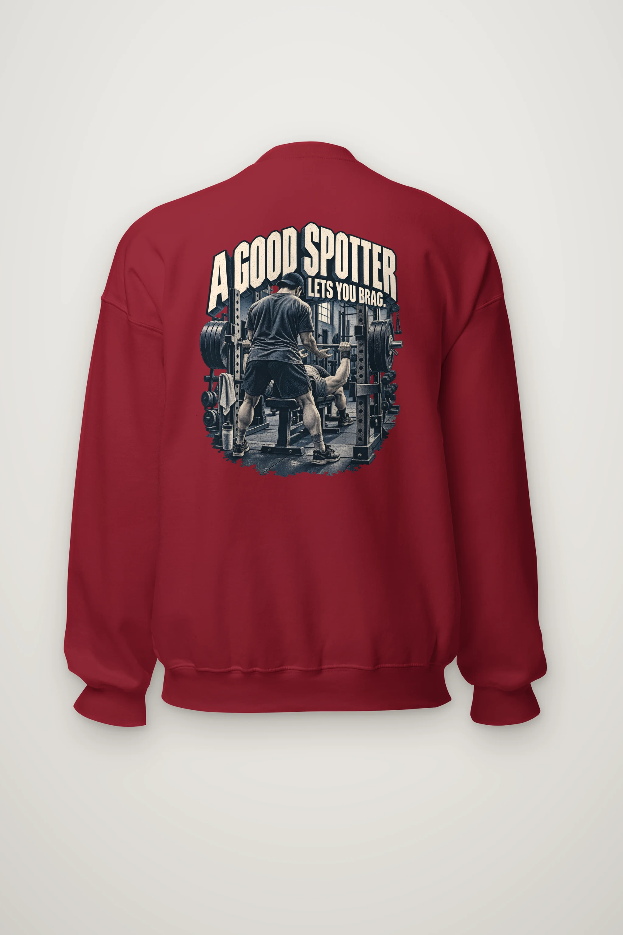 "A Good Spotter Lets You Brag" Heavy Blend Unisex Crewneck Sweatshirt