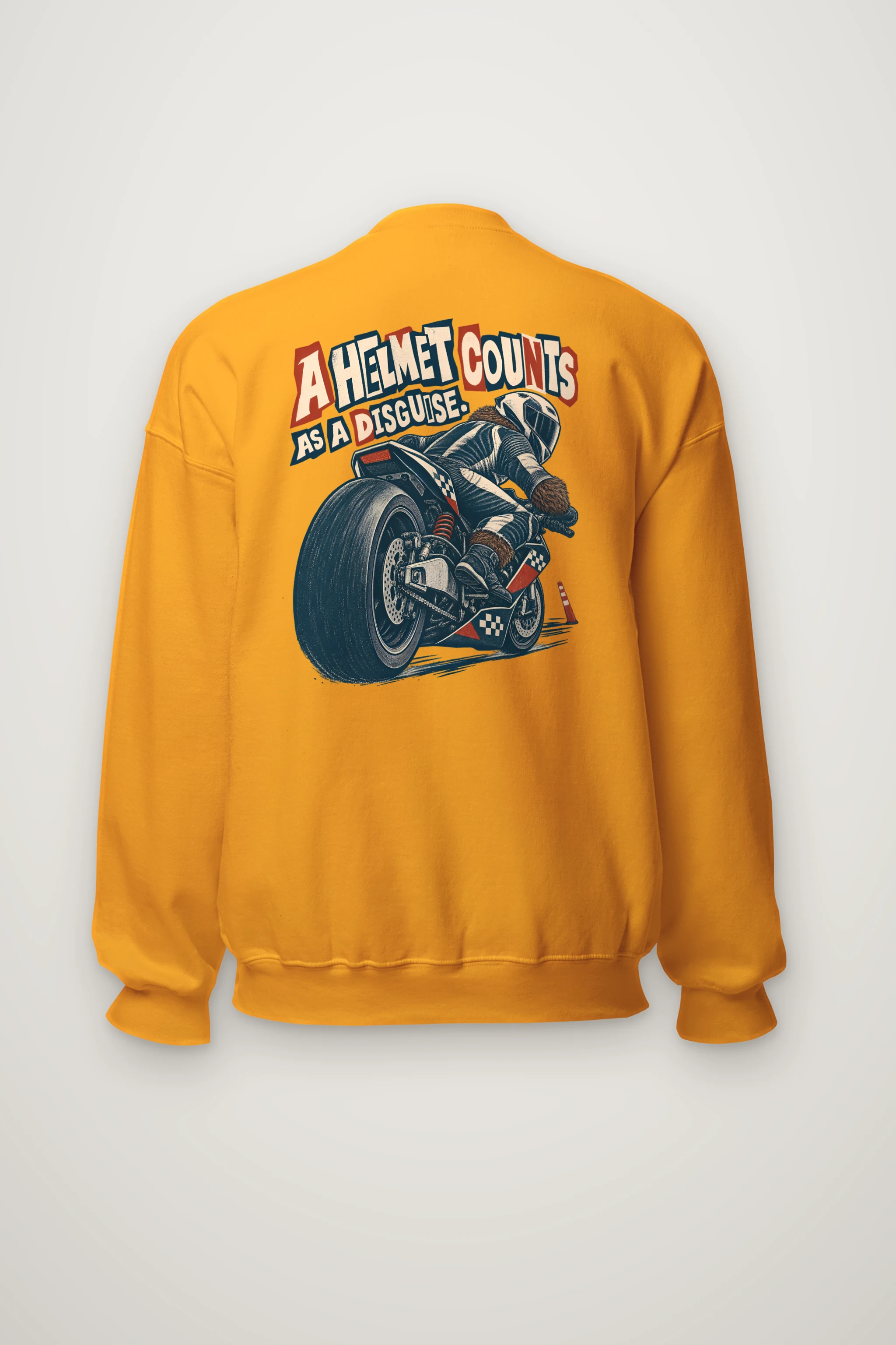 "A Helmet Counts as a Disguise" Heavy Blend Unisex Crewneck Sweatshirt