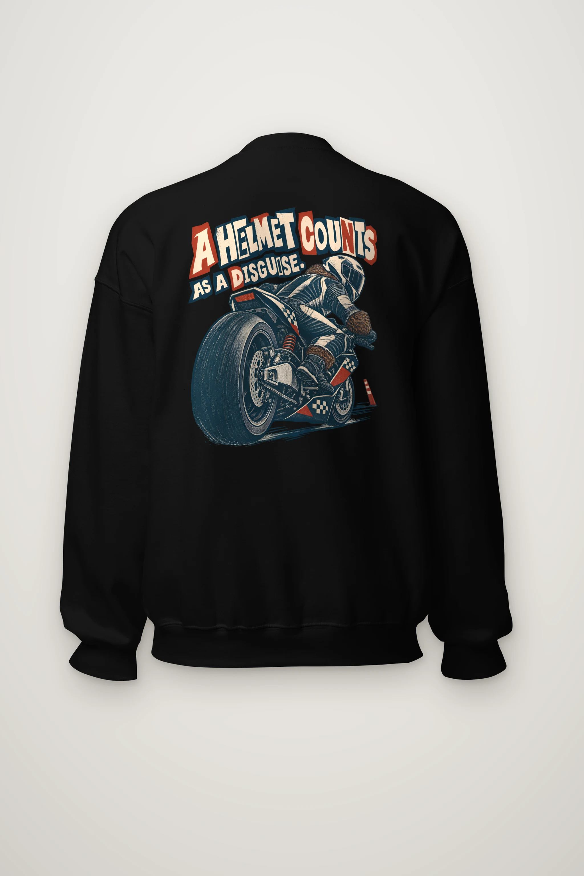 "A Helmet Counts as a Disguise" Heavy Blend Unisex Crewneck Sweatshirt