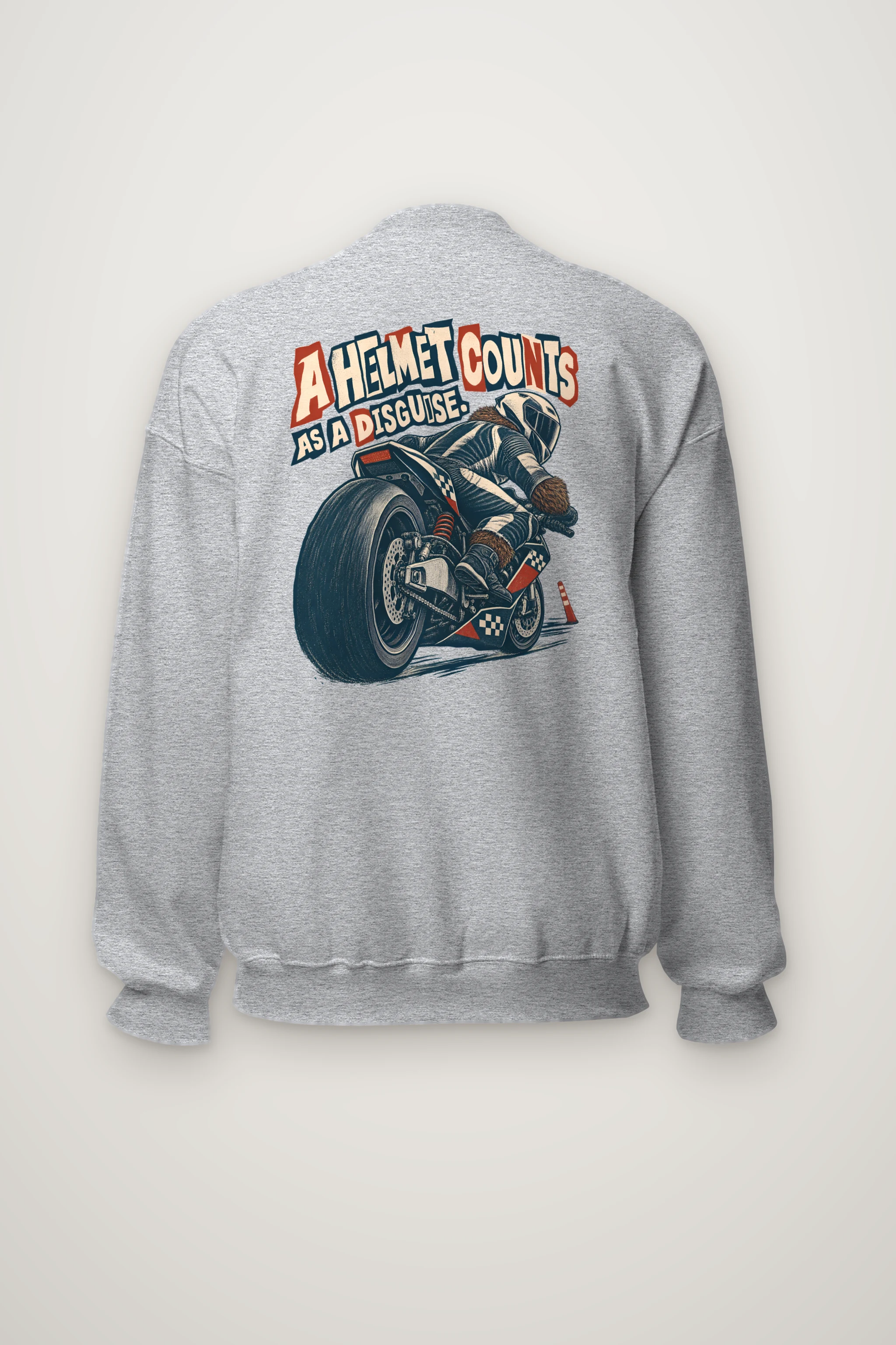 "A Helmet Counts as a Disguise" Heavy Blend Unisex Crewneck Sweatshirt