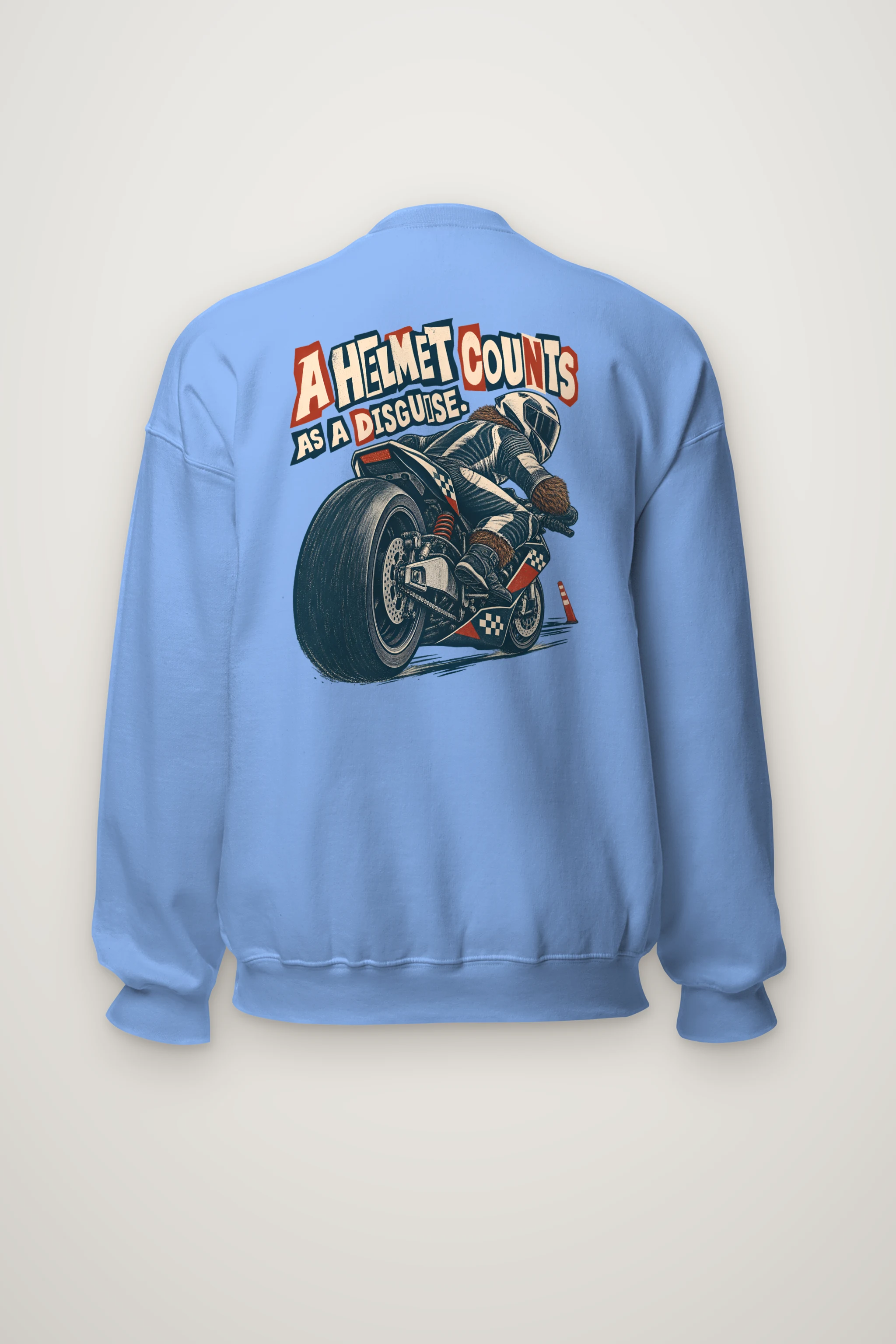 "A Helmet Counts as a Disguise" Heavy Blend Unisex Crewneck Sweatshirt