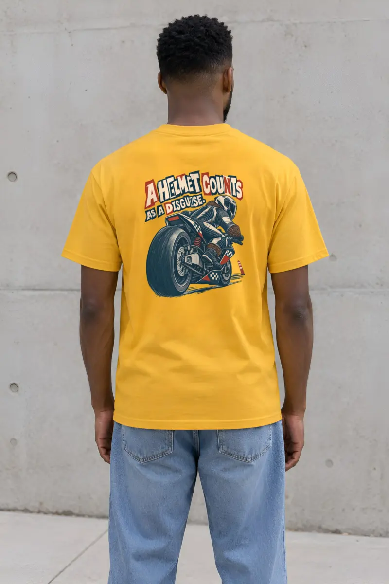 "A Helmet Counts as a Disguise" Heavyweight Unisex Crewneck T-shirt