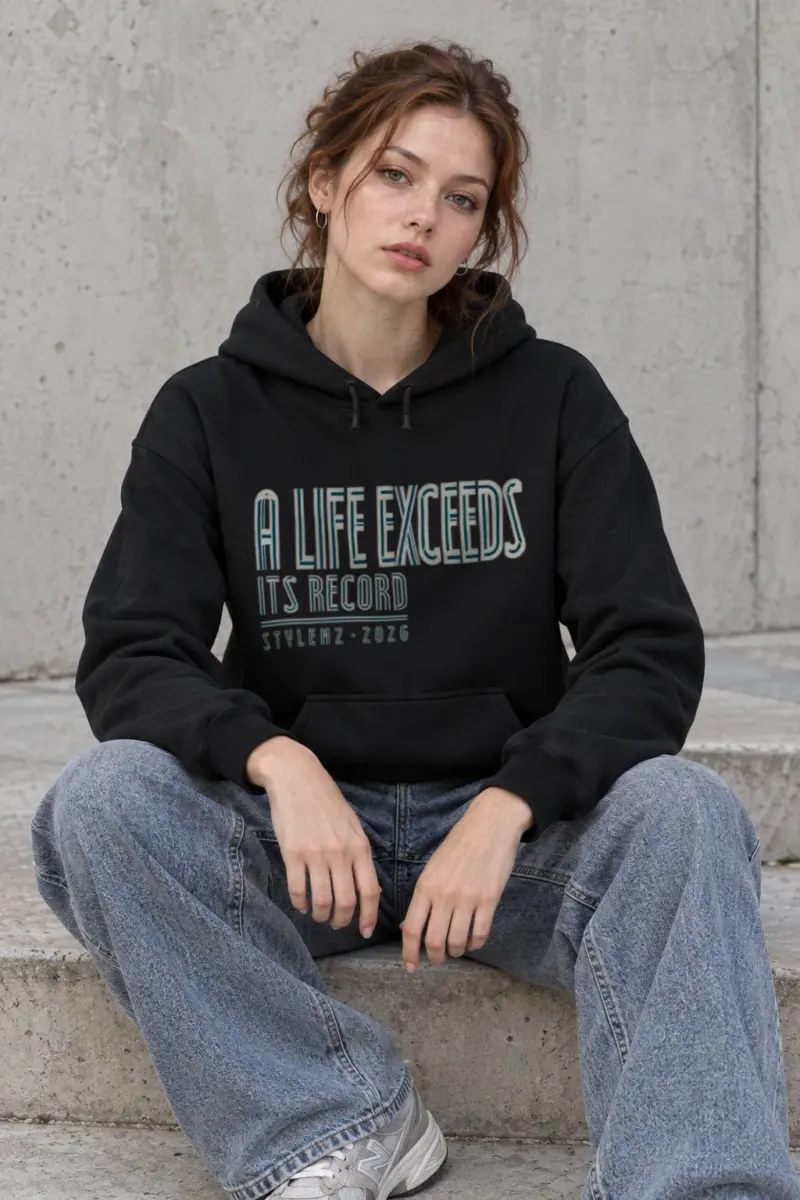 "A Life Exceeds Its Record" Heavy Blend Unisex Pullover Hoodie