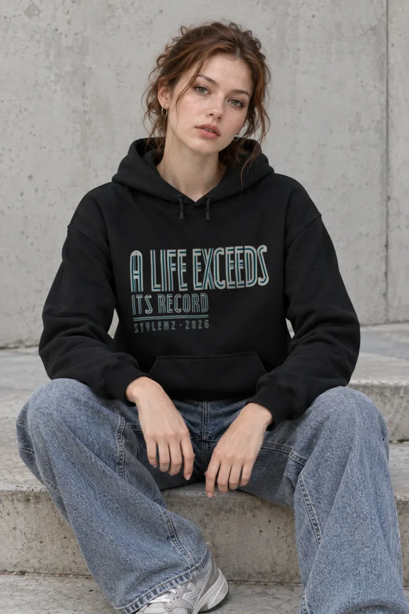"A Life Exceeds Its Record" Heavy Blend Unisex Pullover Hoodie