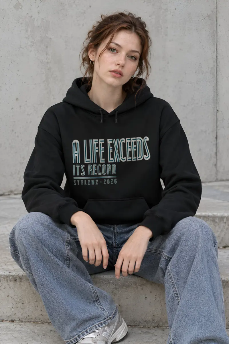 "A Life Exceeds Its Record" Heavy Blend Unisex Pullover Hoodie
