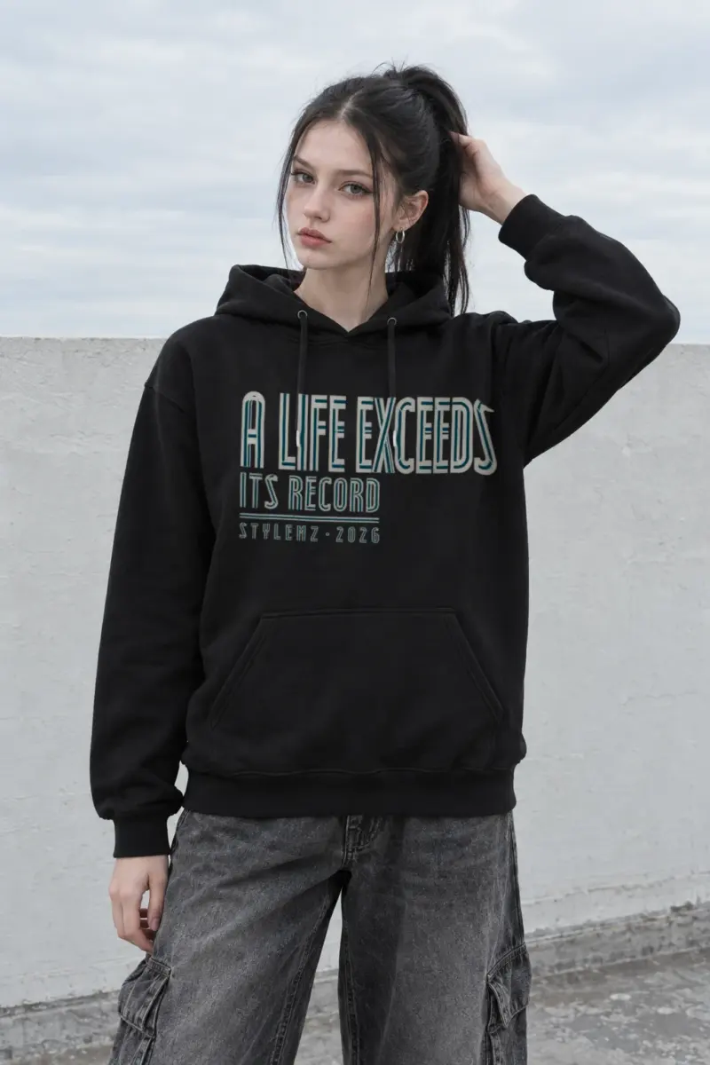 “A Life Exceeds Its Record” Heavy Blend Unisex Pullover Hoodie