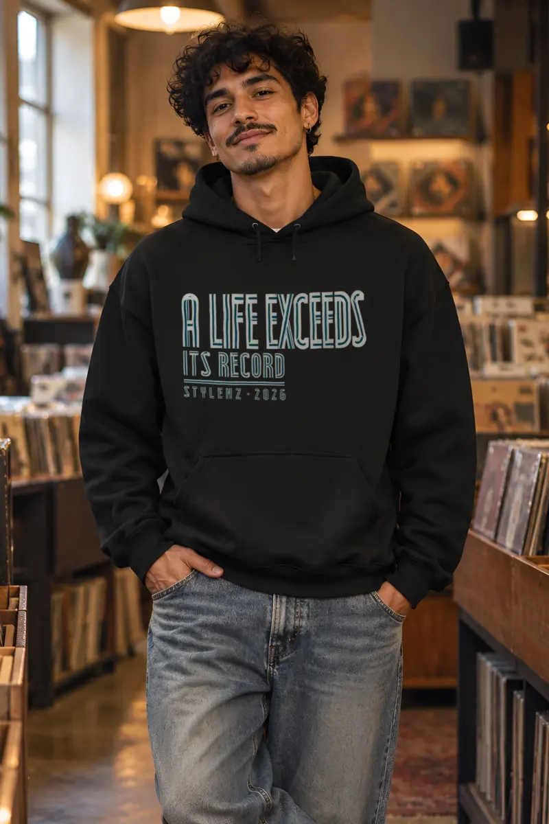 "A Life Exceeds Its Record" Heavy Blend Unisex Pullover Hoodie
