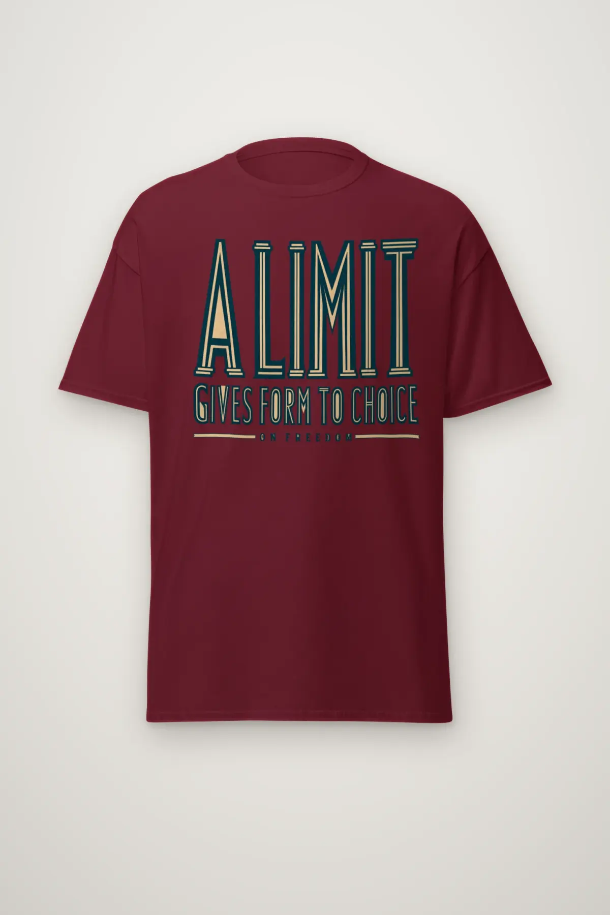 "A Limit Gives Form to Choice" Heavyweight Unisex Crewneck T-shirt