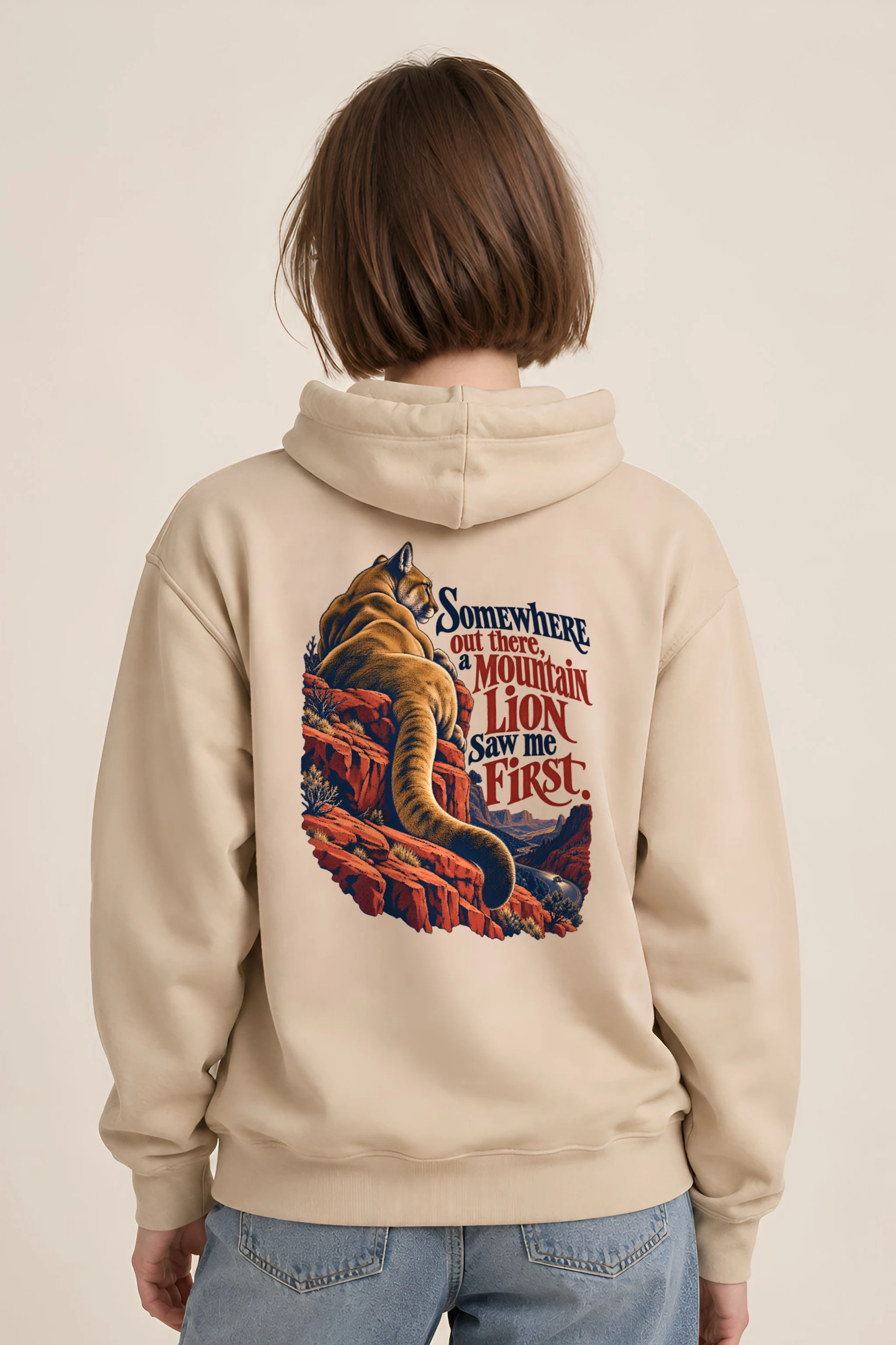 "A Mountain Lion Saw Me First" Unisex Pullover Hoodie