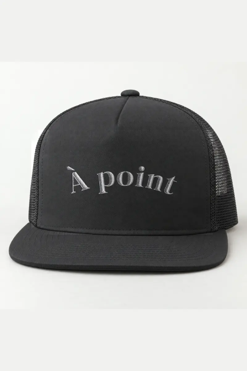 "À point" 5 Panel Trucker Cap · Embroidered