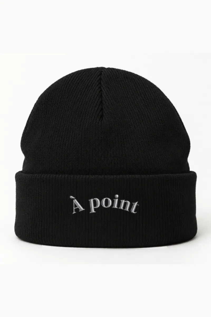 “À point” Cuffed Beanie · Embroidered