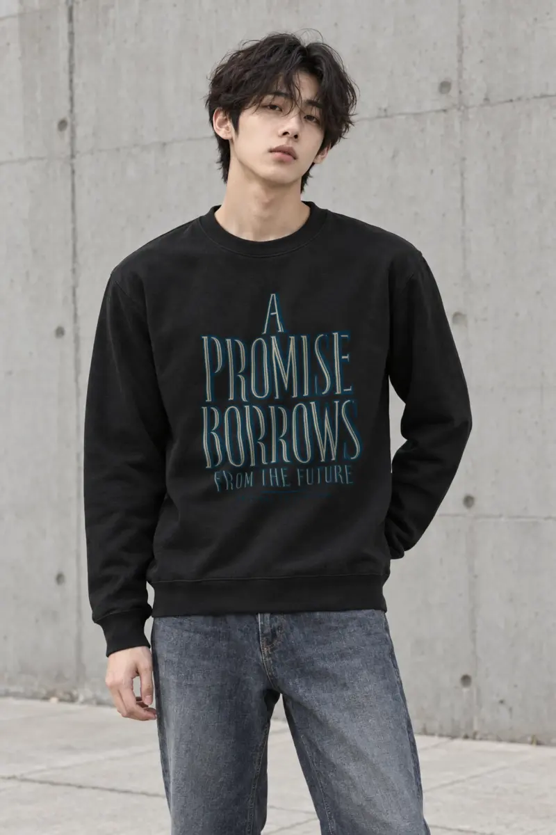 "A Promise Borrows From The Future" Heavy Blend Unisex Crewneck Sweatshirt