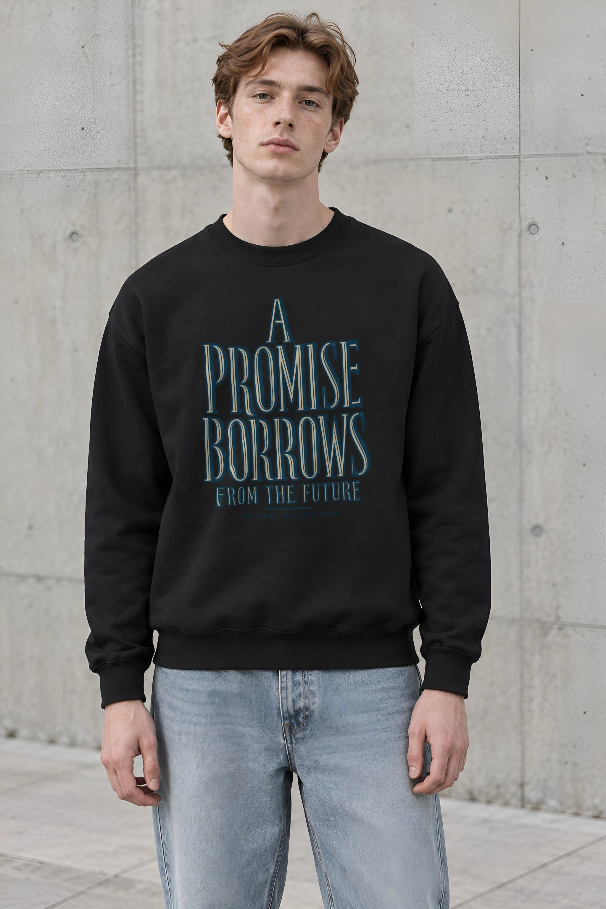 "A Promise Borrows From The Future" Heavy Blend Unisex Crewneck Sweatshirt