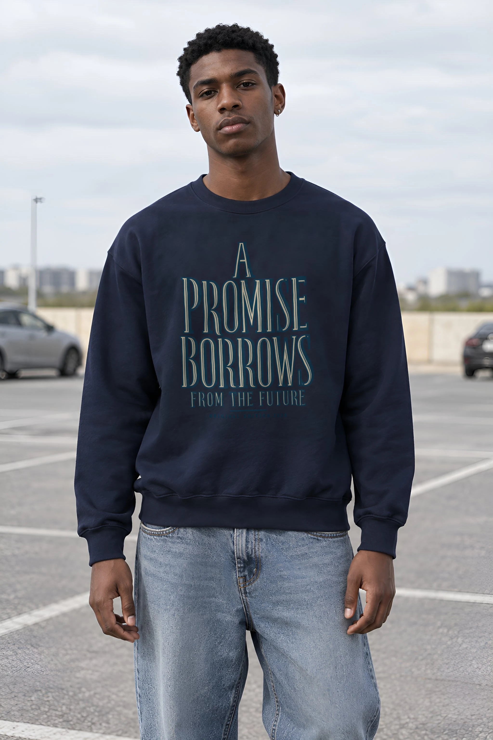 "A Promise Borrows From The Future" Heavy Blend Unisex Crewneck Sweatshirt